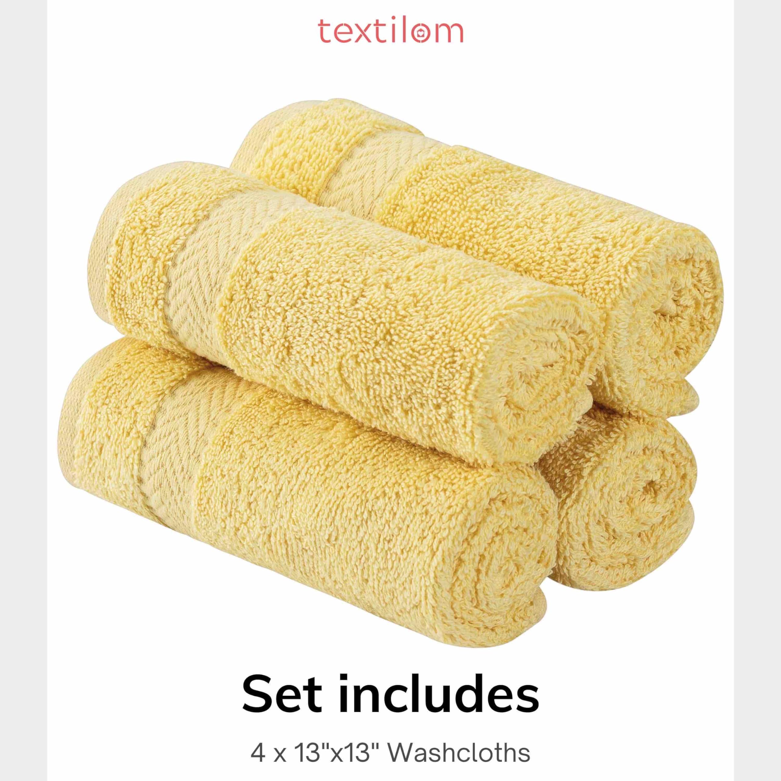 Textilom Washcloths For Body And Face - Hotel And Spa Quality & Soft & Absorbent & Quick Dry Wash Cloths For Your Body - 100% Tu
