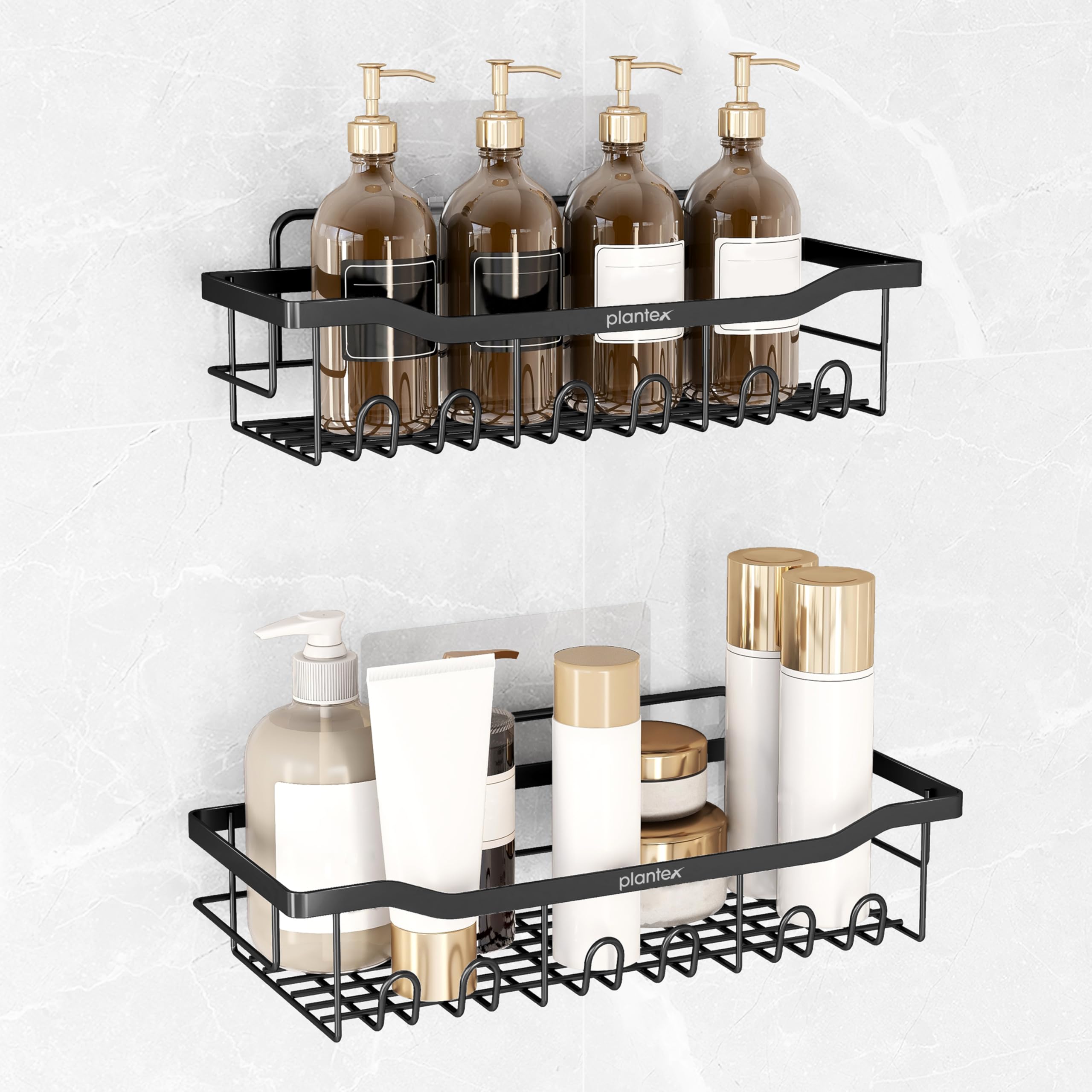 Plantex Self Adhesive Bathroom Shelf/Wall Mounted Bathroom Shelves & Accessories/Organizer For Kitchen/Drill Free RacksStandsH