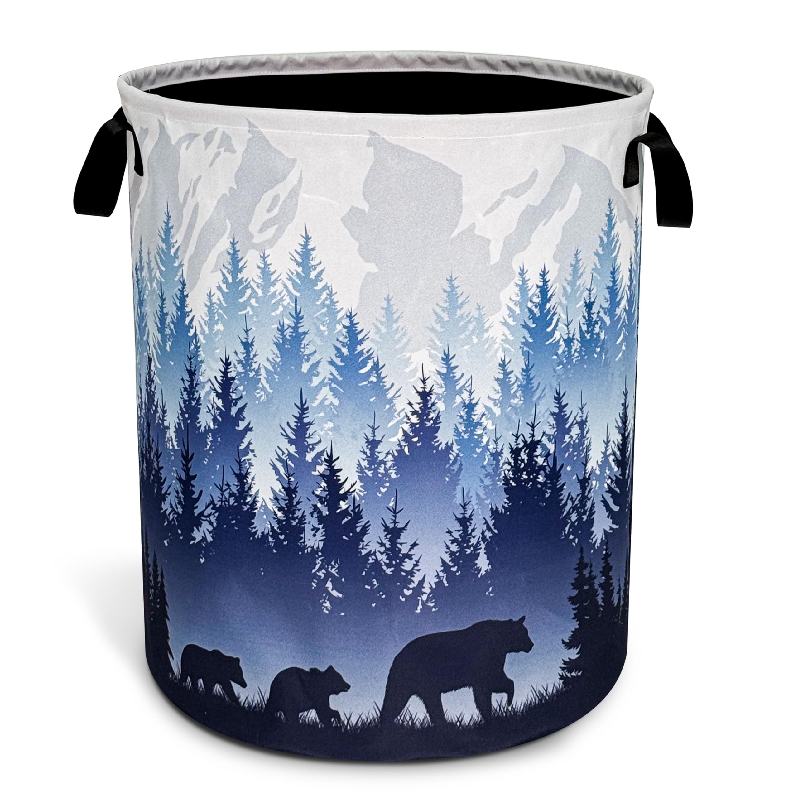 Mama Bear Laundry Basket Forest Mountains Foldable Oxford Cloth Funny Tote Bag Laundry Hamper Clothes Storage Bucket Toy Organiz