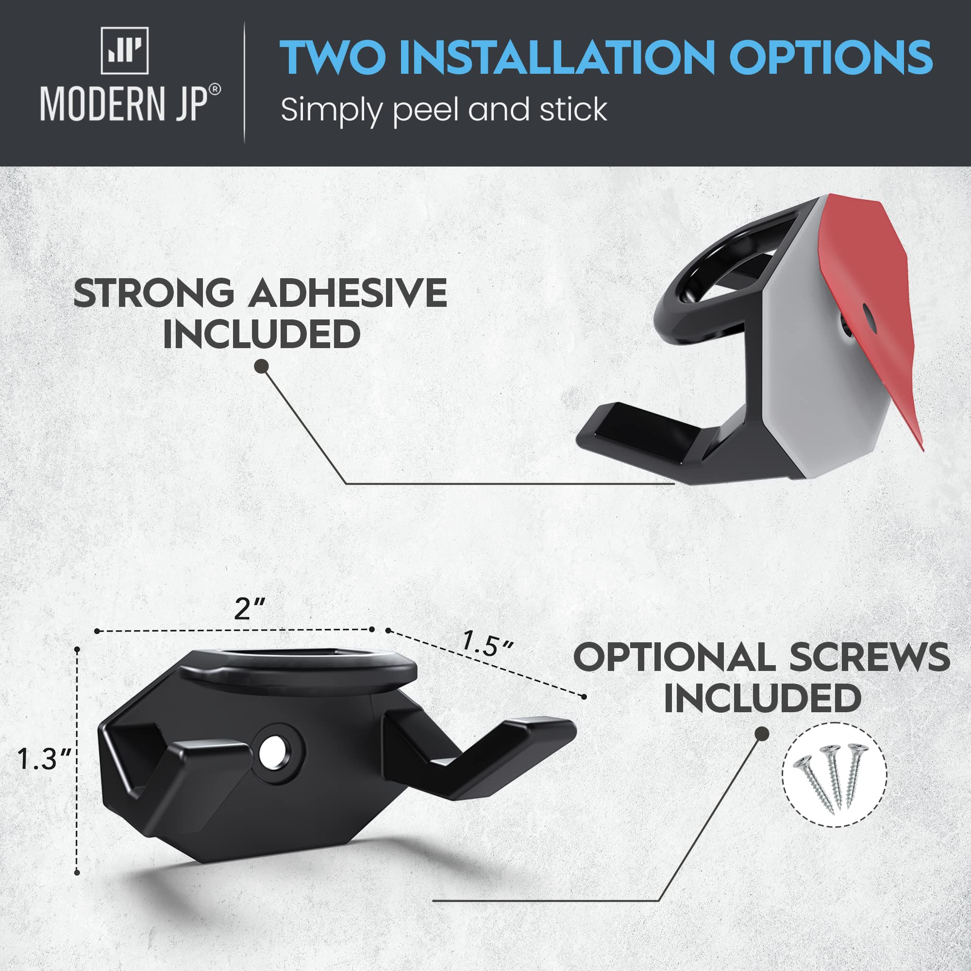 Modern Jp Adhesive Hat Hooks For Wall (8-Pack) - Hat Rack For Baseball Caps, Minimalist Hat Display, Strong Hold Hat Hangers For