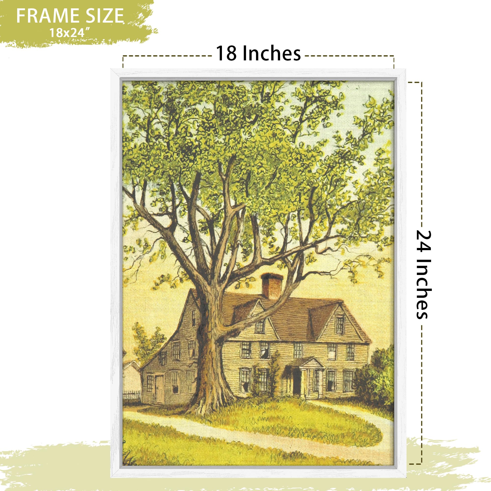 Abtgt 18x24 Canvas Floating Frame with 0.9 Deep, White Floater Frame for Canvas Paintings with Adhesive, Vertical or Horizontal