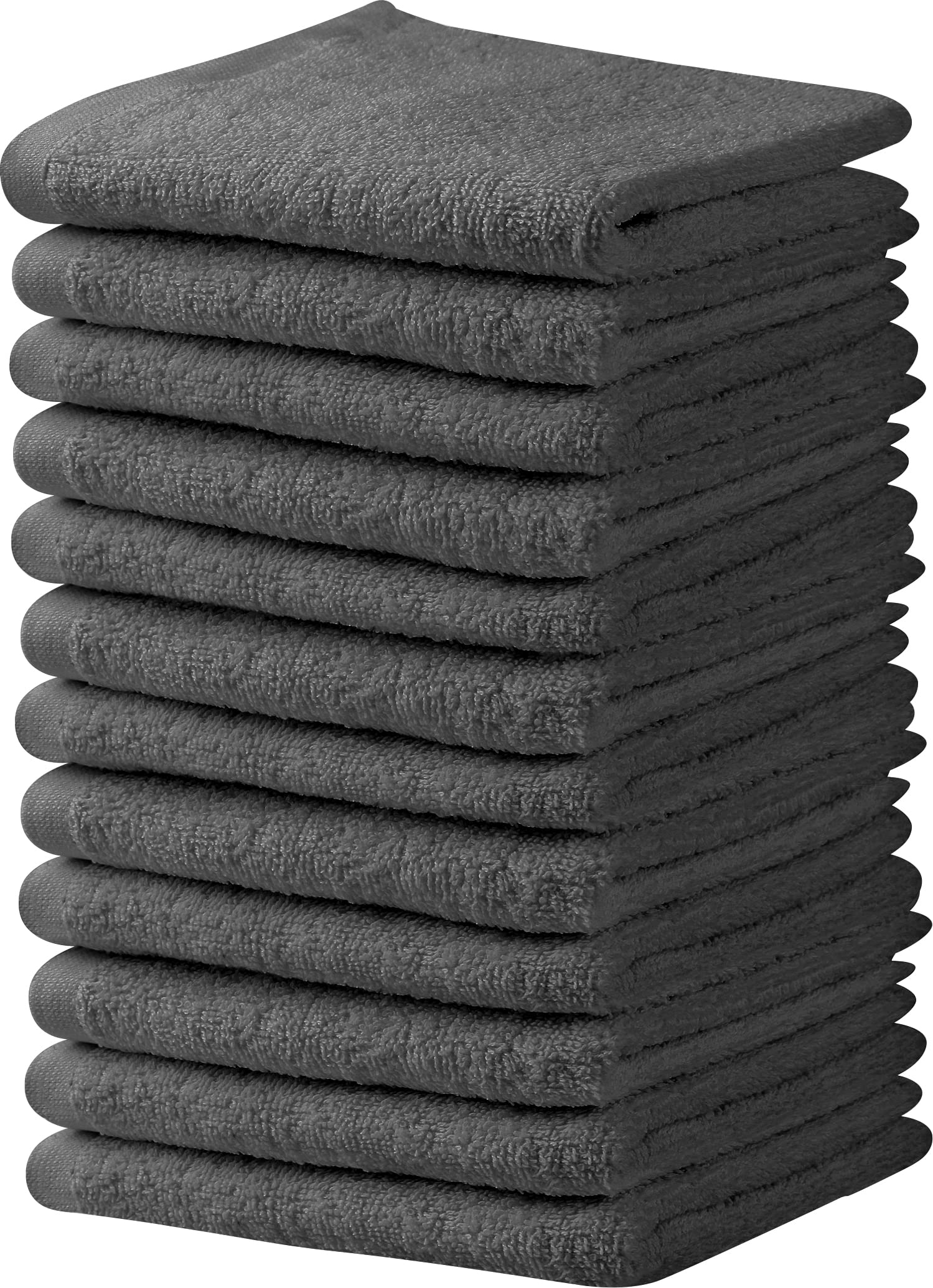 Towel and Linen Mart Grey Salon Towels, Pack of 12 (Not Bleach Proof, 16 x 27 Inches) Highly Absorbent Towels for Hand, Salon, G