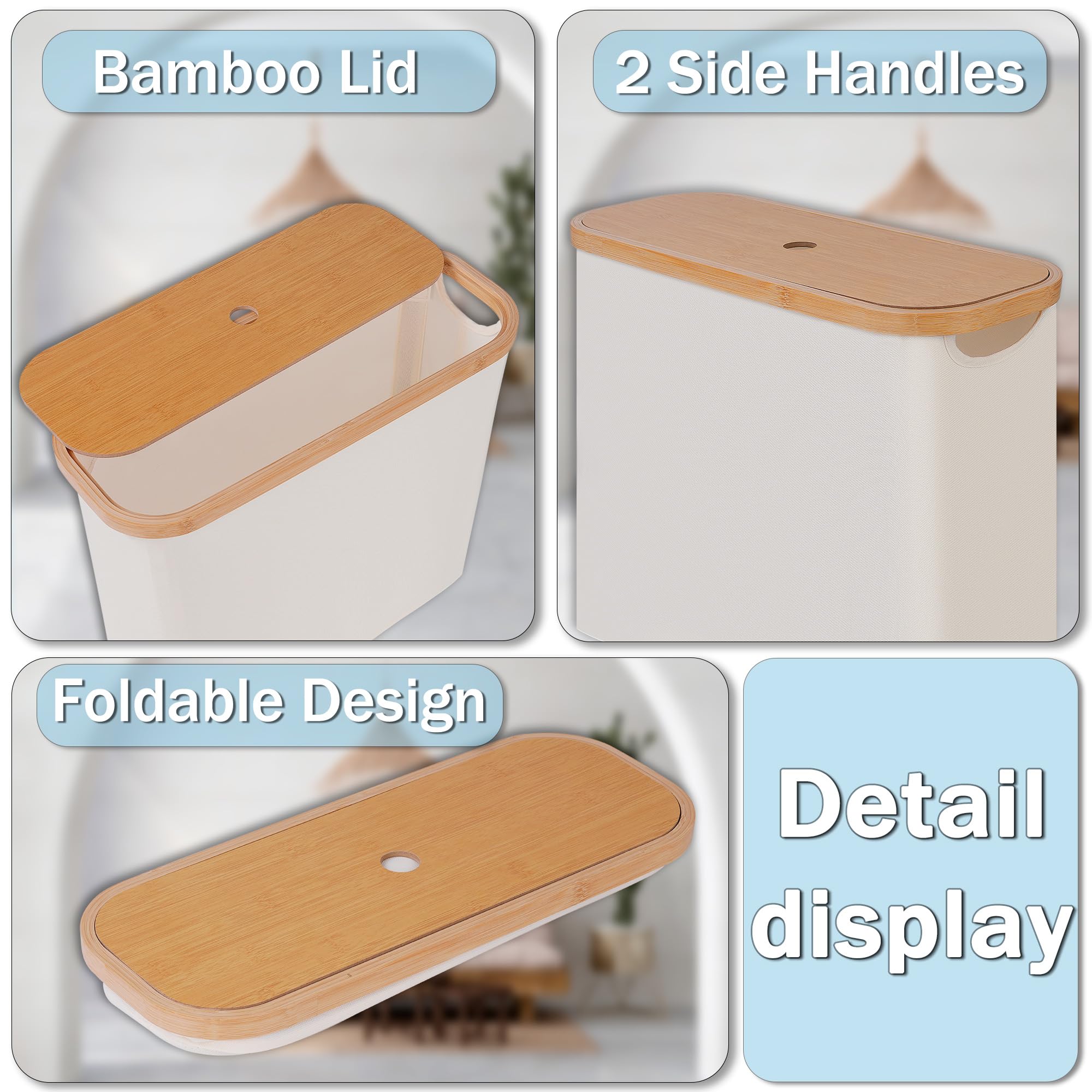 Efluky Toilet Paper Basket, Toilet Paper Storage With Lid, Toilet Paper Organizer For Bathroom, Free Standing Toilet Paper Holde