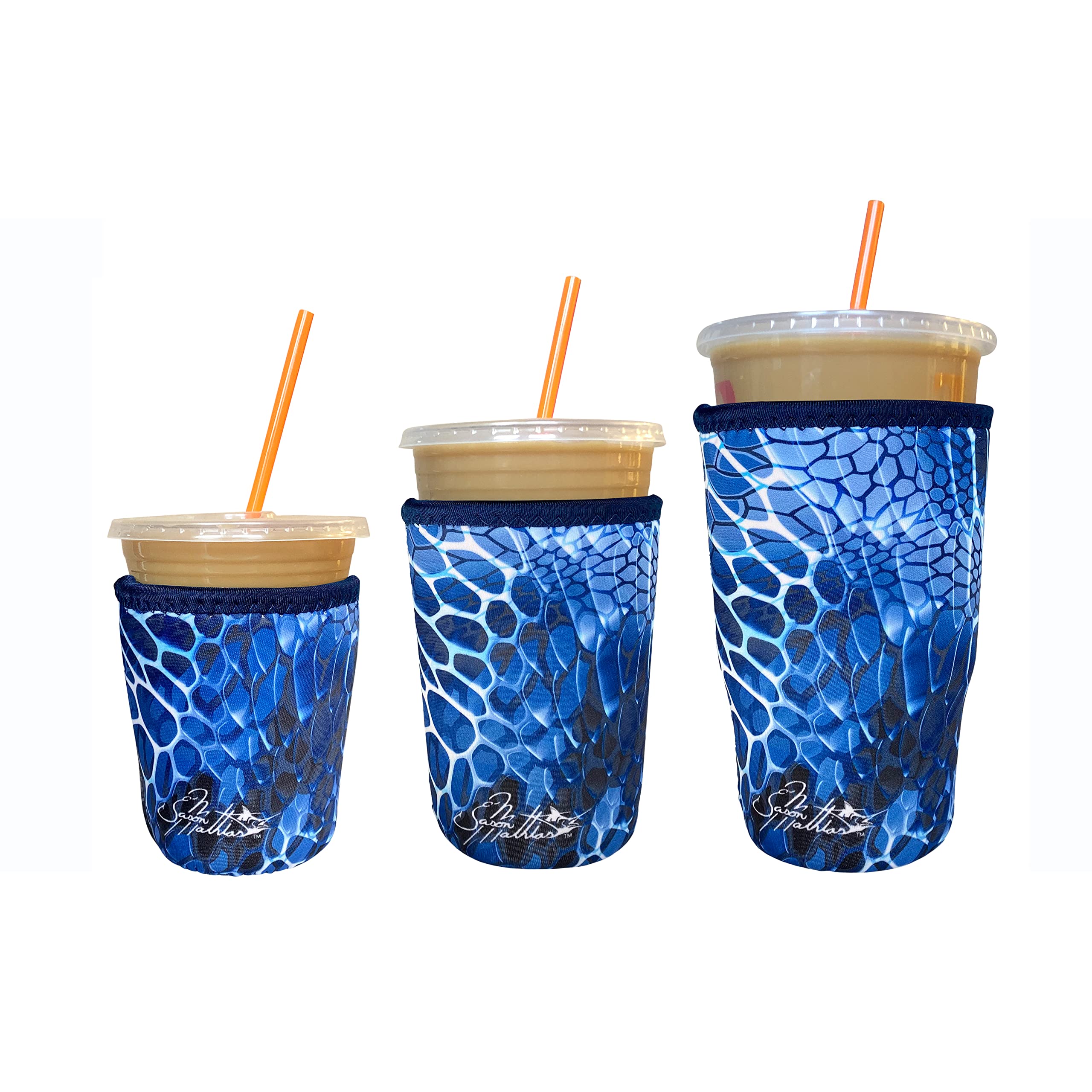 Koverz 3-Pack Iced Coffee Sleeve Set Of 3 - Blue Aquatint By Jason Mathias