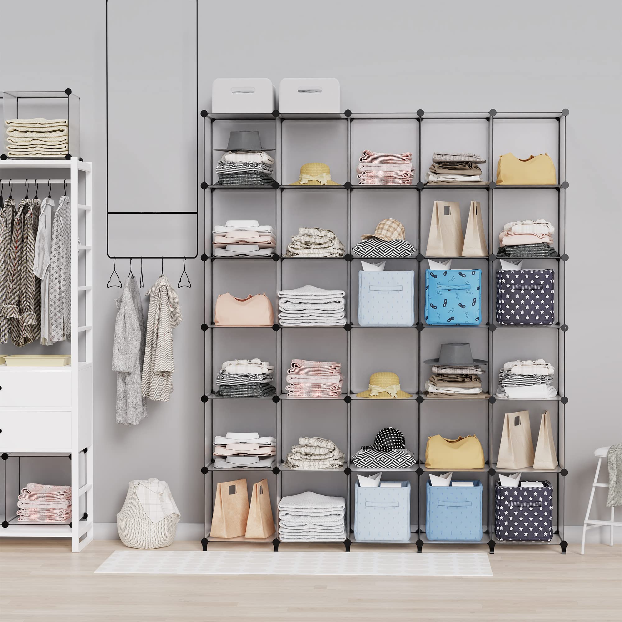 HOMIDEC  9-Cube Closet Organizers  Portable Storage Shelves For Clothes  Garment Racks  Closet  Wardrobe