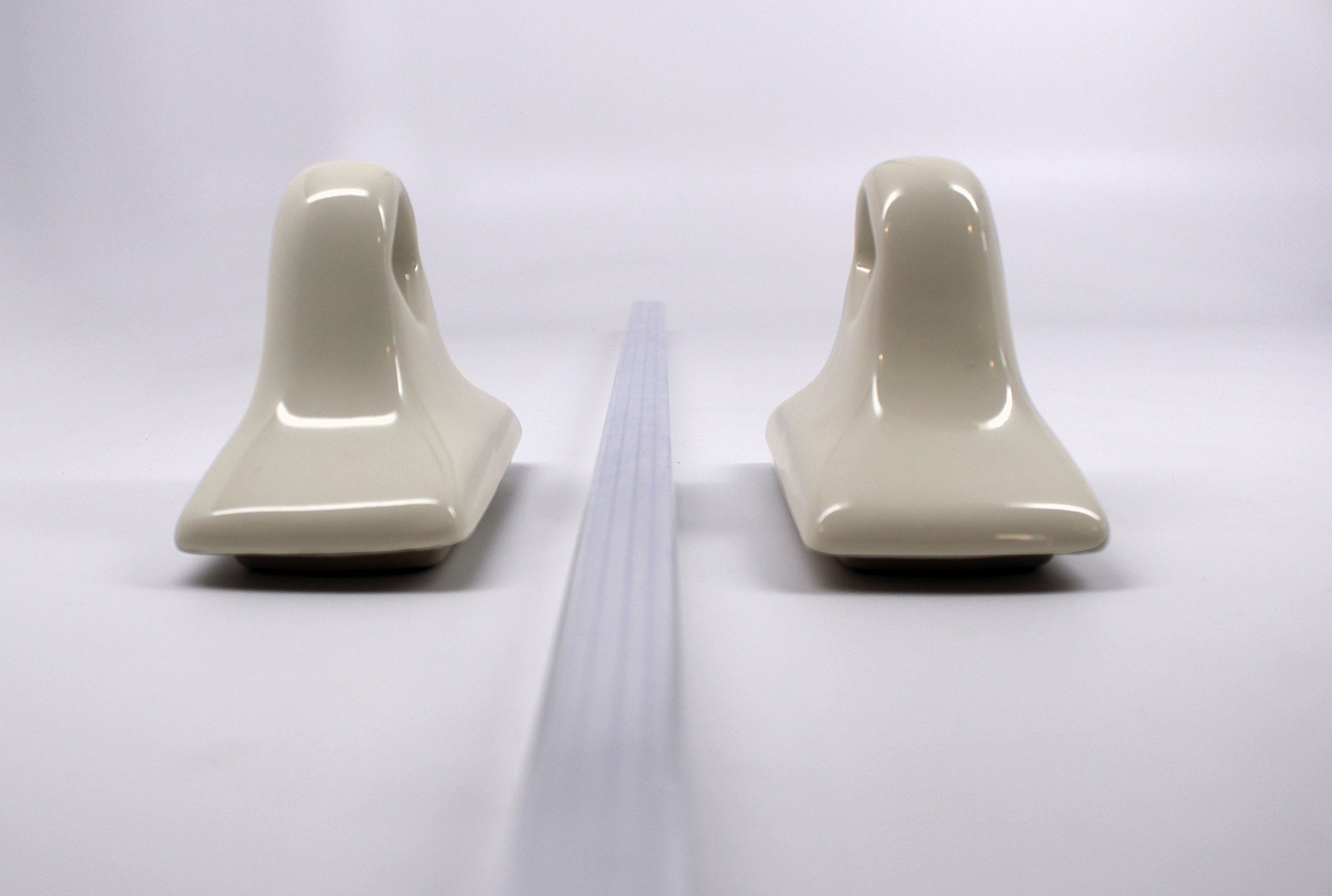 Tenedos Towel Bar Glazed Ceramic Bathroom Accessory Kit (Bone Almond) - Not for Flat Surface Installation, to be Installed with 