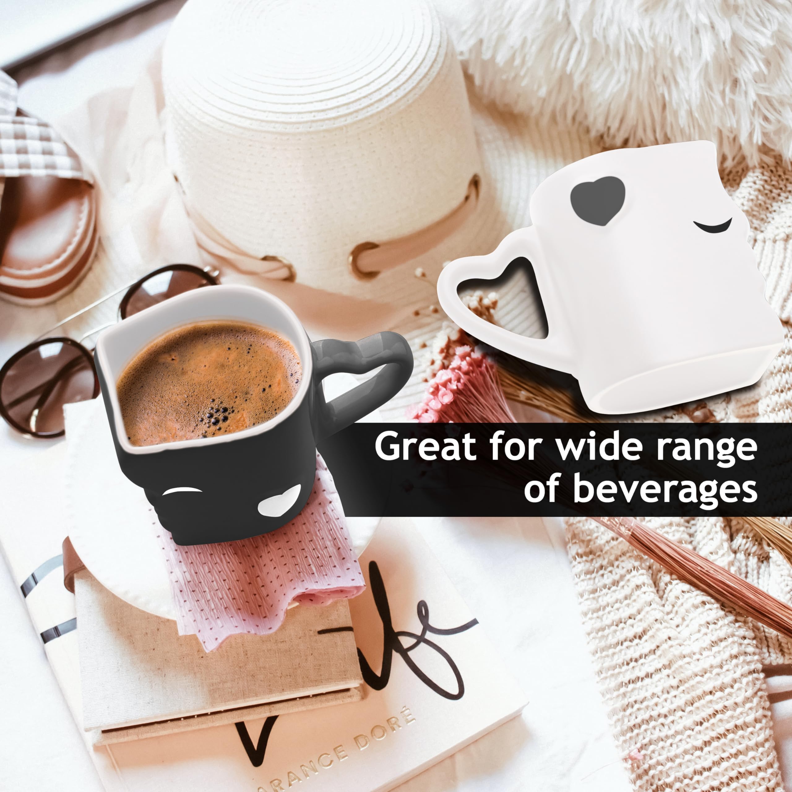 Miamio - Coffee Mugs/Kissing Mugs Bridal Pair Gift Set For Weddings/Birthday/Anniversary With Gift Box (Gray)