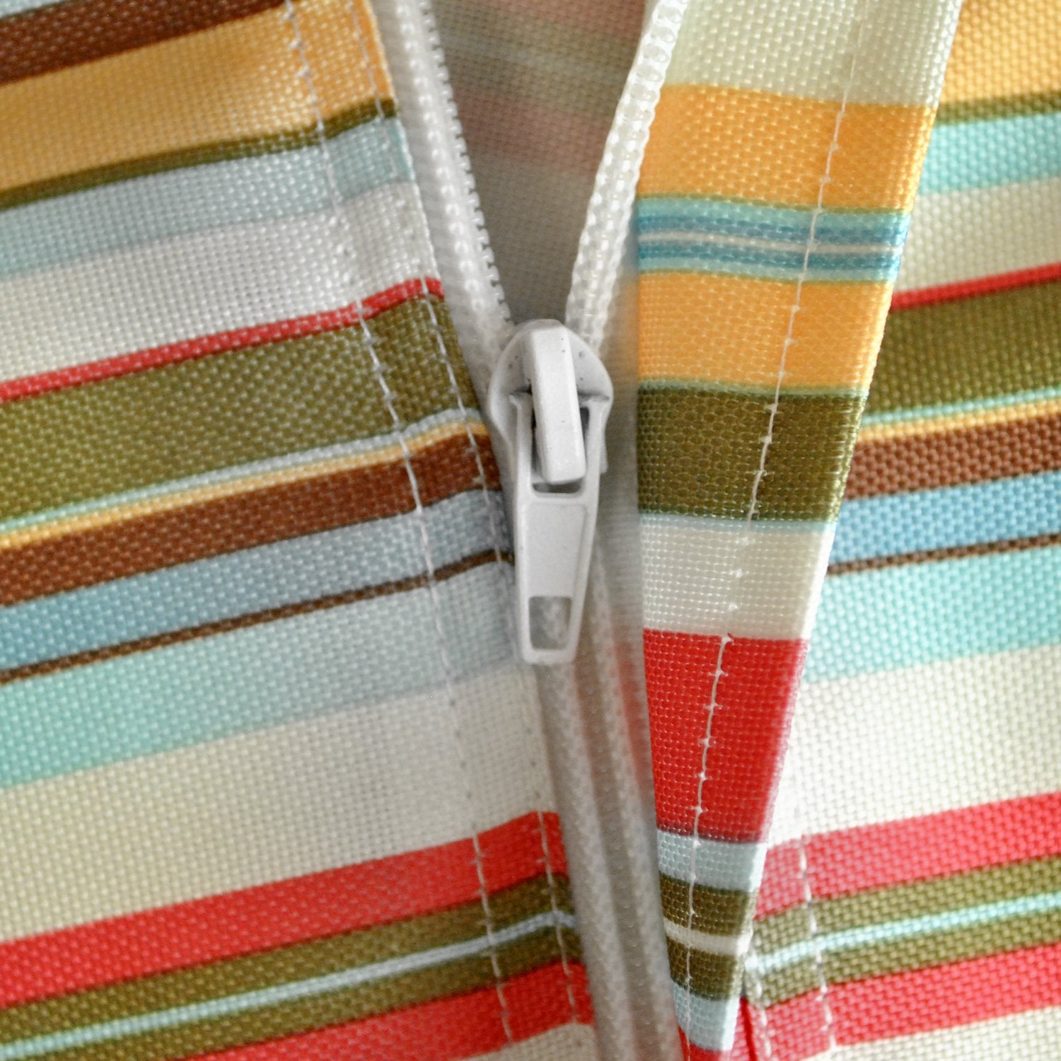 DII Indoor/Outdoor Tabletop Collection Multi-use  Machine Washable  Striped  Tablecloth  60'' Round w/Zipper  Summer Print