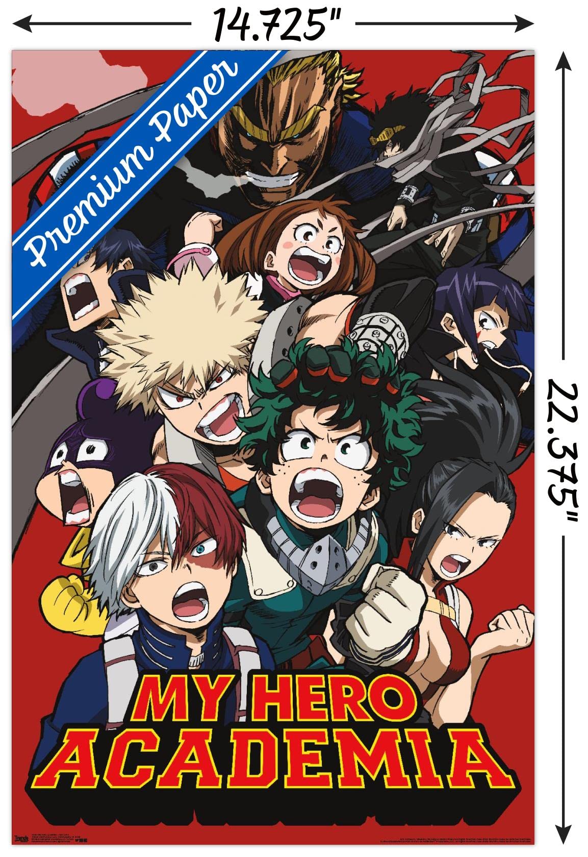 Trends International My Hero Academia - Key Art 2 Wall Poster, 22.4L X 14.7W, Premium Unframed Version