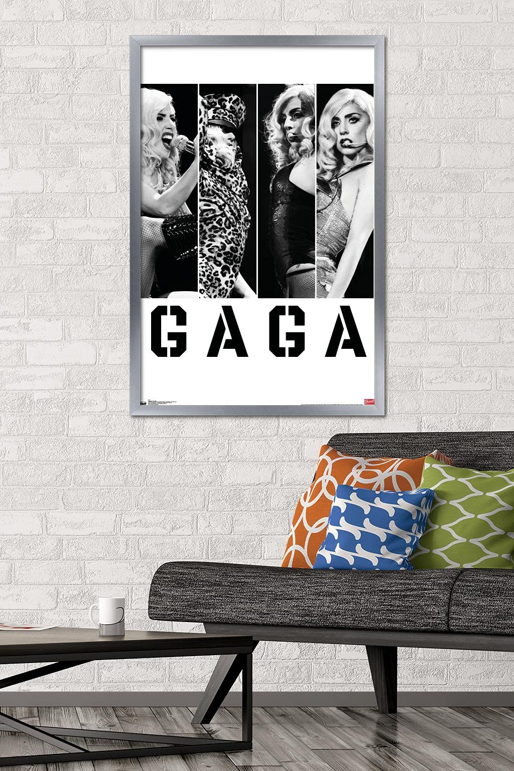 Trends International Lady Gaga - Photo Bars Wall Poster, 22.375'' X 34'', Silver Framed Version