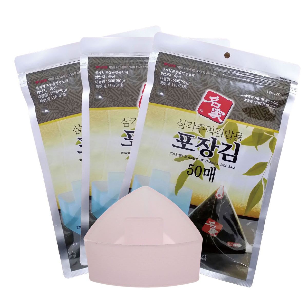 Myungga 50 Sheets Onigiri Rice Ball Seaweed Wrappers    3Pack +Making Mold 1