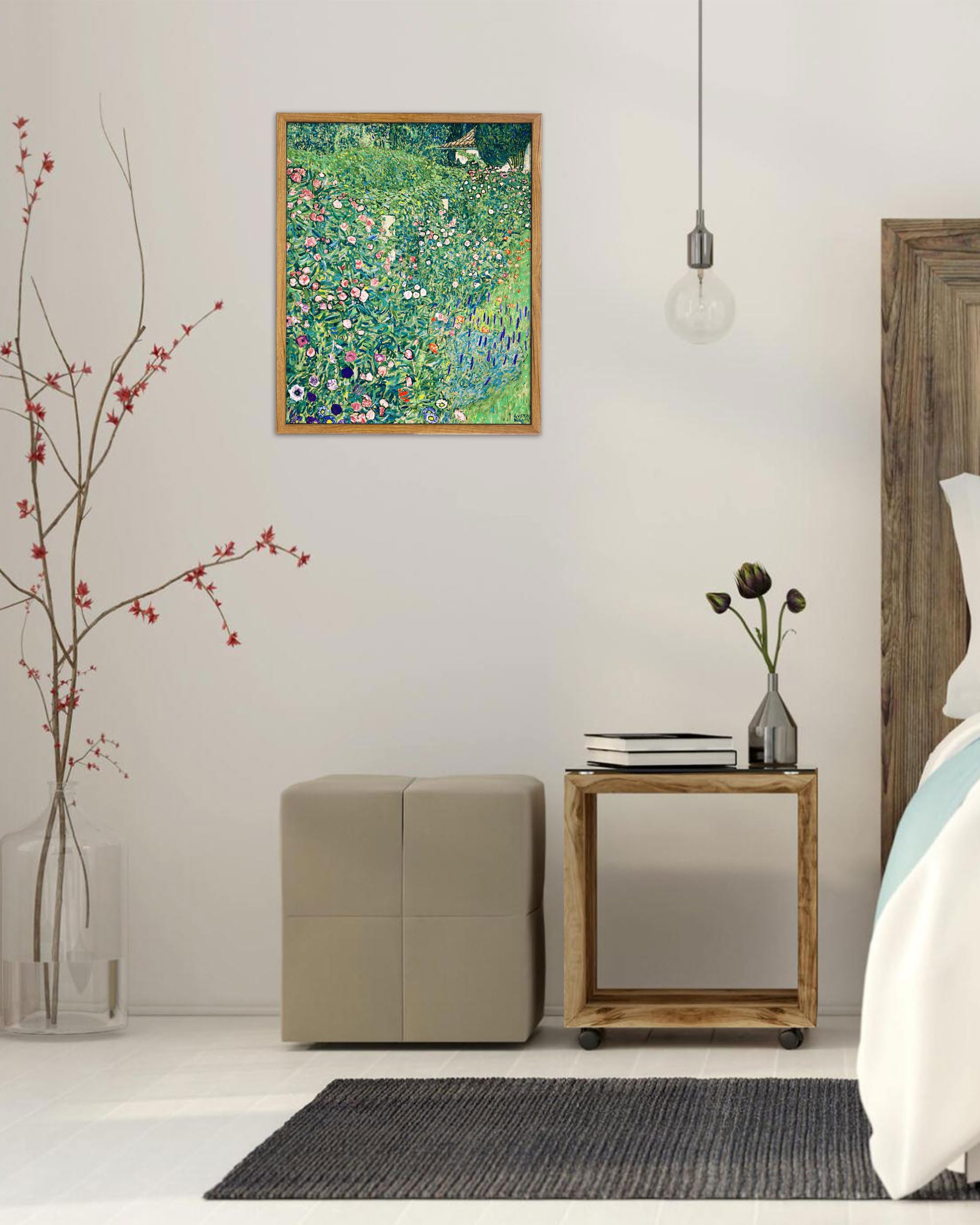 UPWOIGH Framed Wall Art Print, 8x10in Vintage Canvas Klimt Design for Living Room and Bedroom