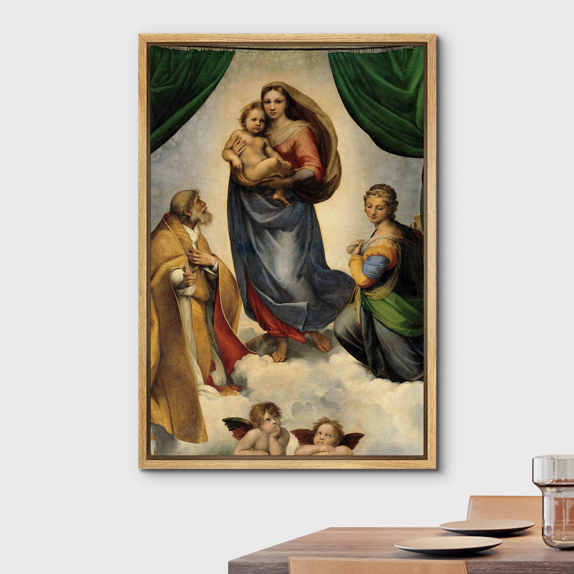 Wall26 Framed Canvas Print Wall Art Sistine Chapel Madonna By Raphael People Historic Illustrations Fine Art Traditional Scenic