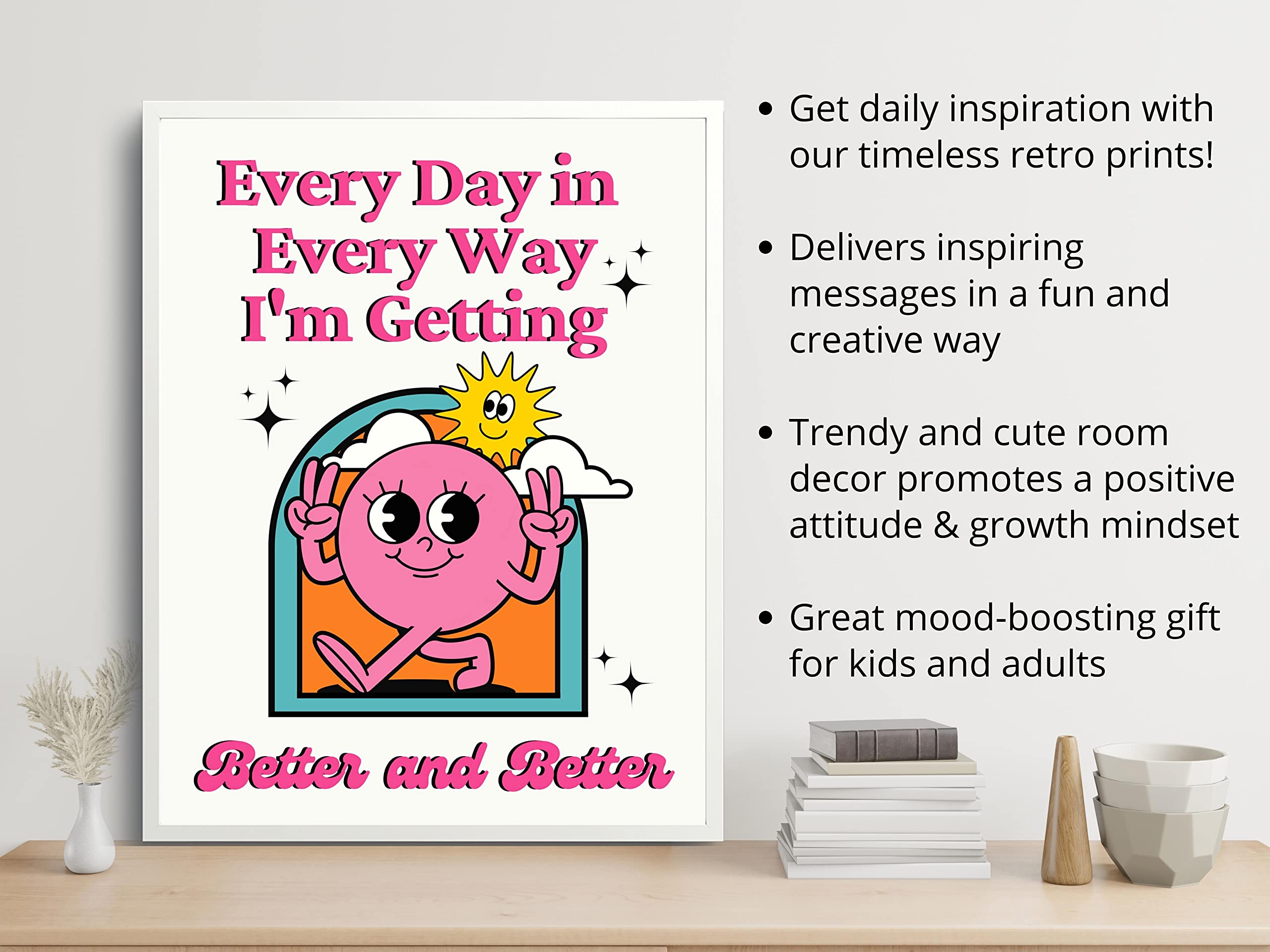 Lava Land Retro Poster Wall Art Print, Cute Funny Motivational Inspirational Retro Positive Affirmation Quote Wall Art For Teens
