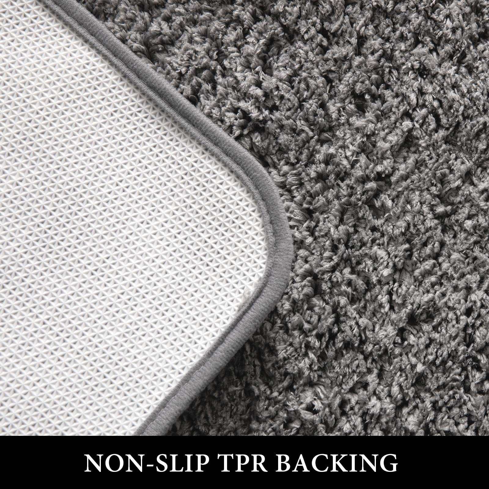 Miulee Gray Small Bathroom Rugs Thick Shaggy Bath Rug Mats For Bathroom Non Slip Absorbent Plush Washable Carpet Living Room Bed