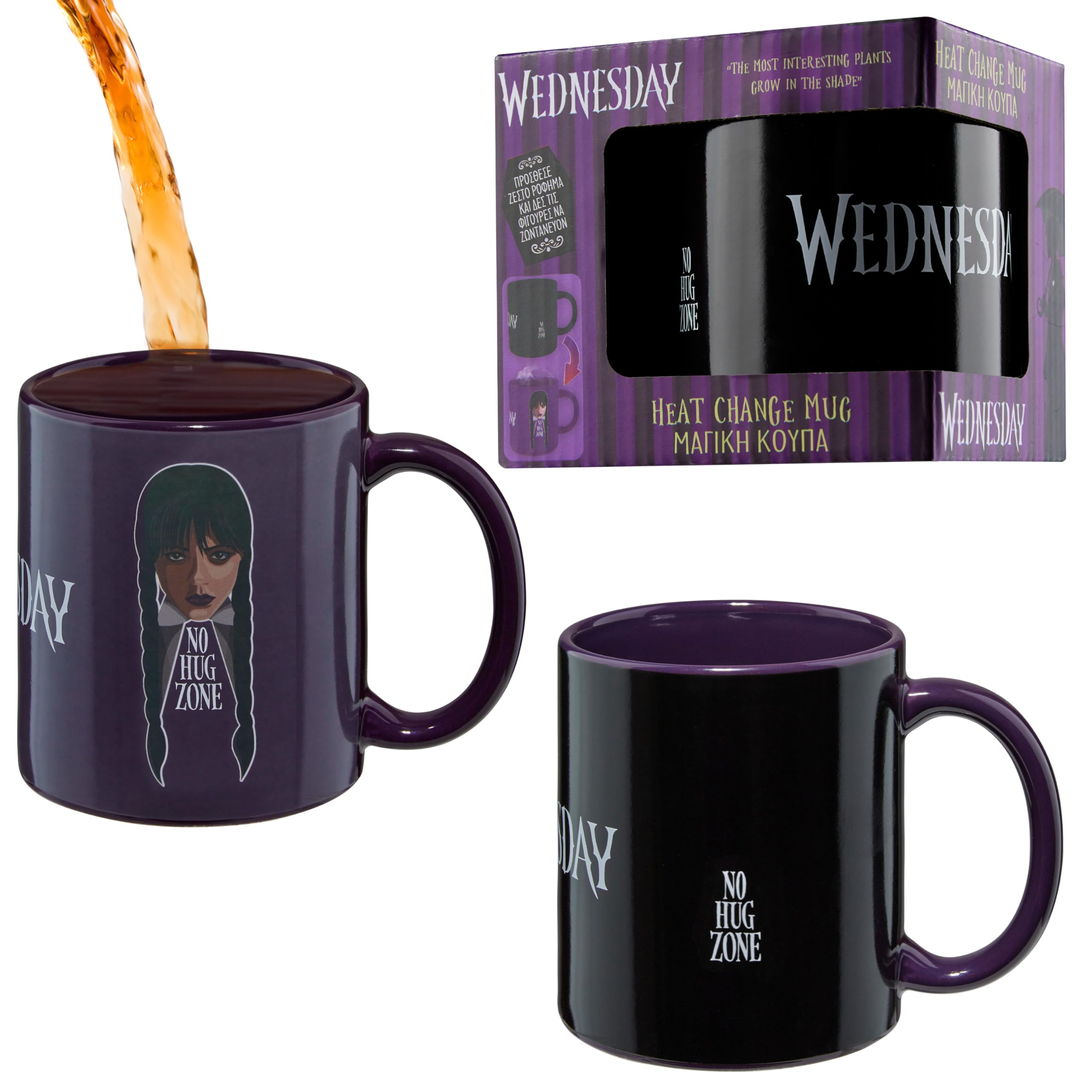 Wednesday Gothic Color Changing Ceramic 11oz Mug, Heat Reveal Surprise, Novelty Coffee Mug for Women & Teens