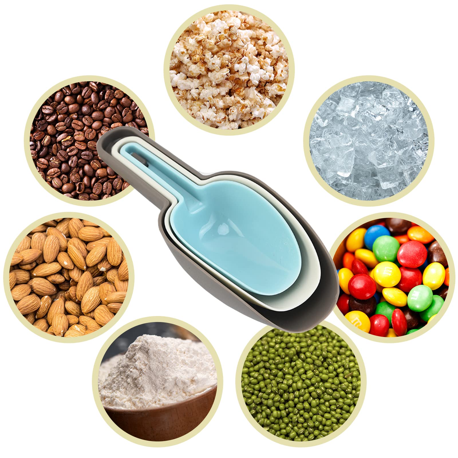 3Pcs Plastic Ice Scoop For Ice Maker, Lioucbd Small Kitchen Ice Scooper, Multipurpose Food Scoops For Bar Wedding Party Canister