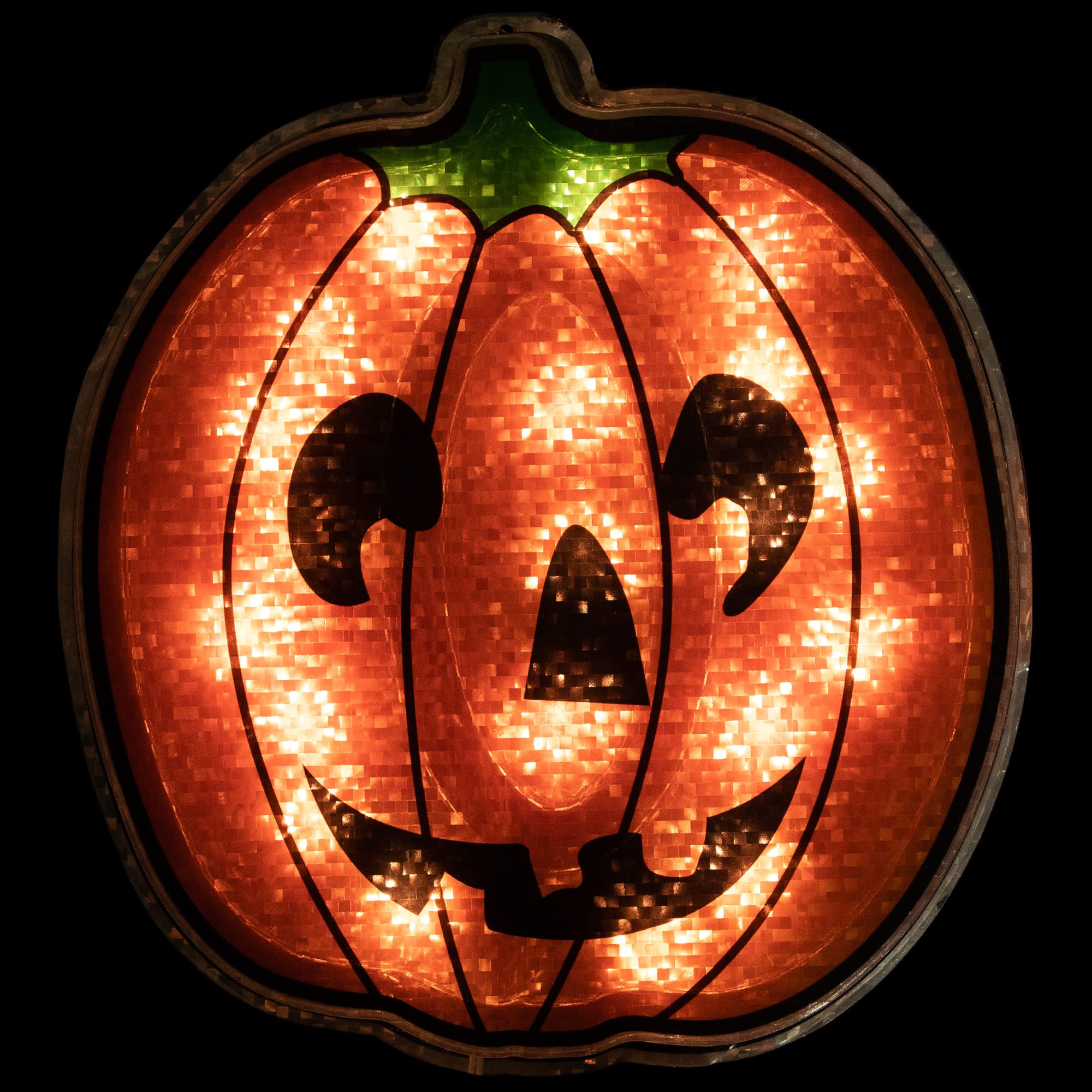 Lighted Jack O  Lantern Halloween Window Decoration - 13.5