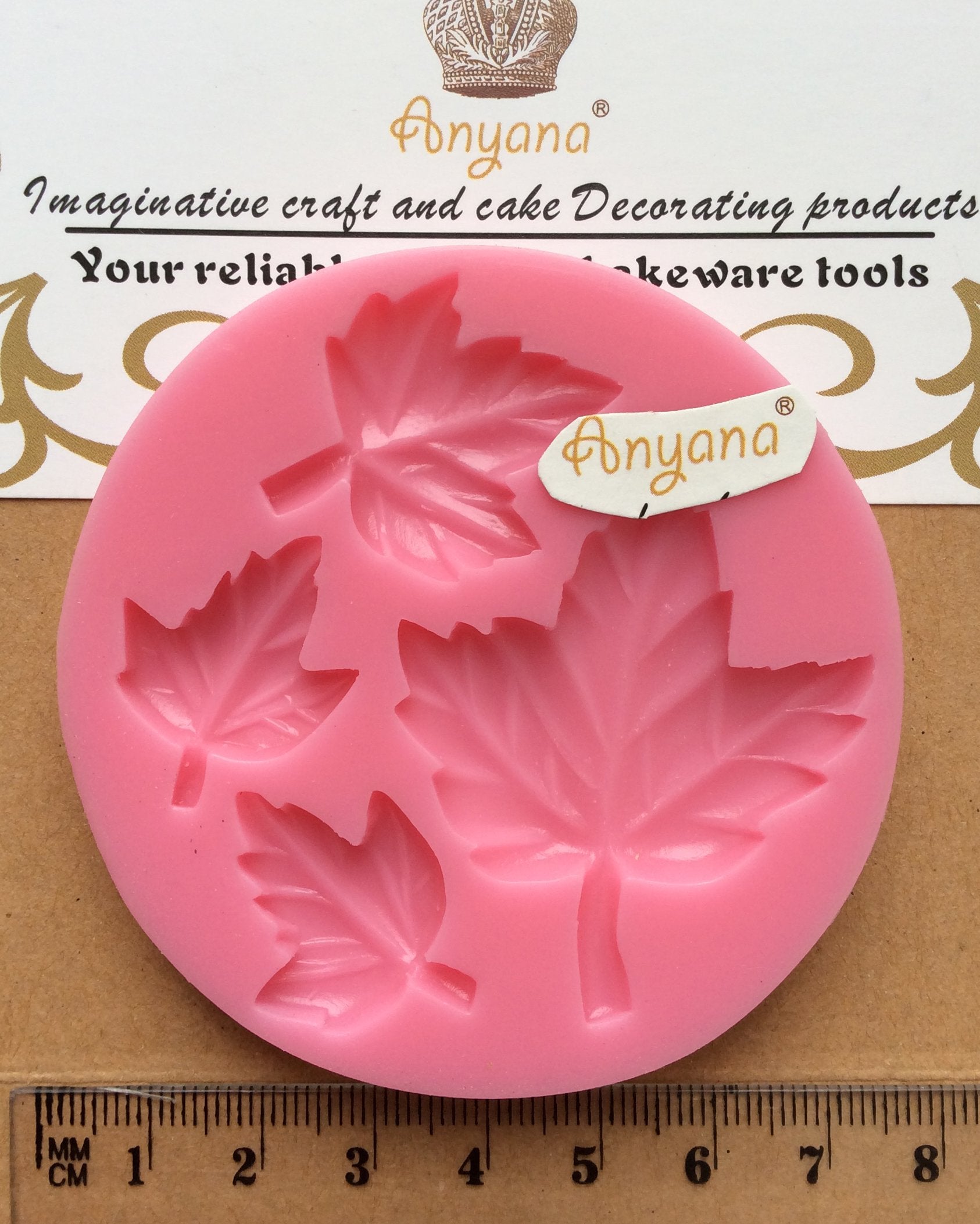 Anyana Maple Leaf Mold Leaves Fondant Candy Silicone Molds For Sugarcraft,Chocolate Mold,Cupcake Toppers, Polymer Clay,Crafting