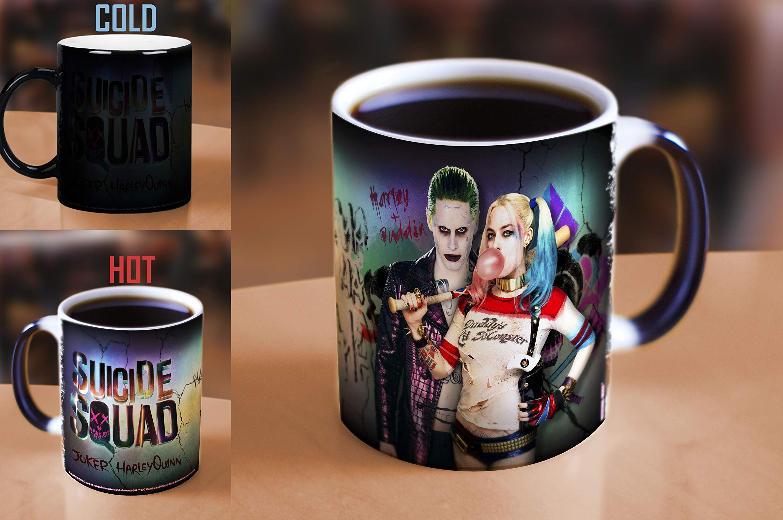 Morphing Mugs Suicide Squad The Joker and Harley Quinn Heat Reveal Ceramic Coffee Mug - 11 Ounce