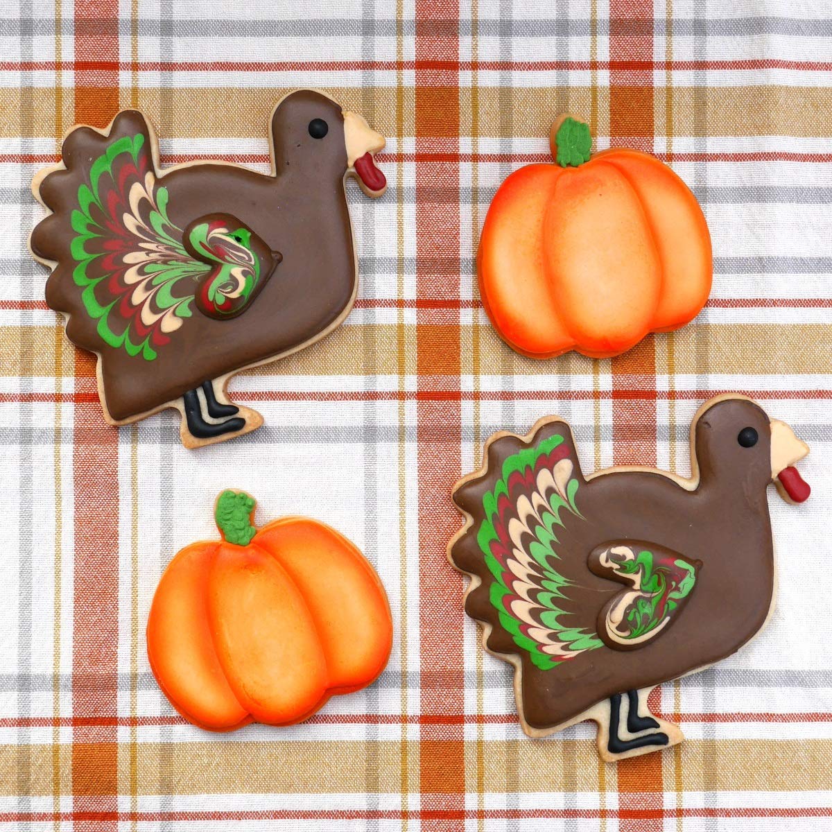 Thanksgiving Turkey Cookie Cutter Set, 2 Piece, 4.5'', 2.9'' Tall, Premium Food-Grade Stainless Steel, Dishwasher Safe