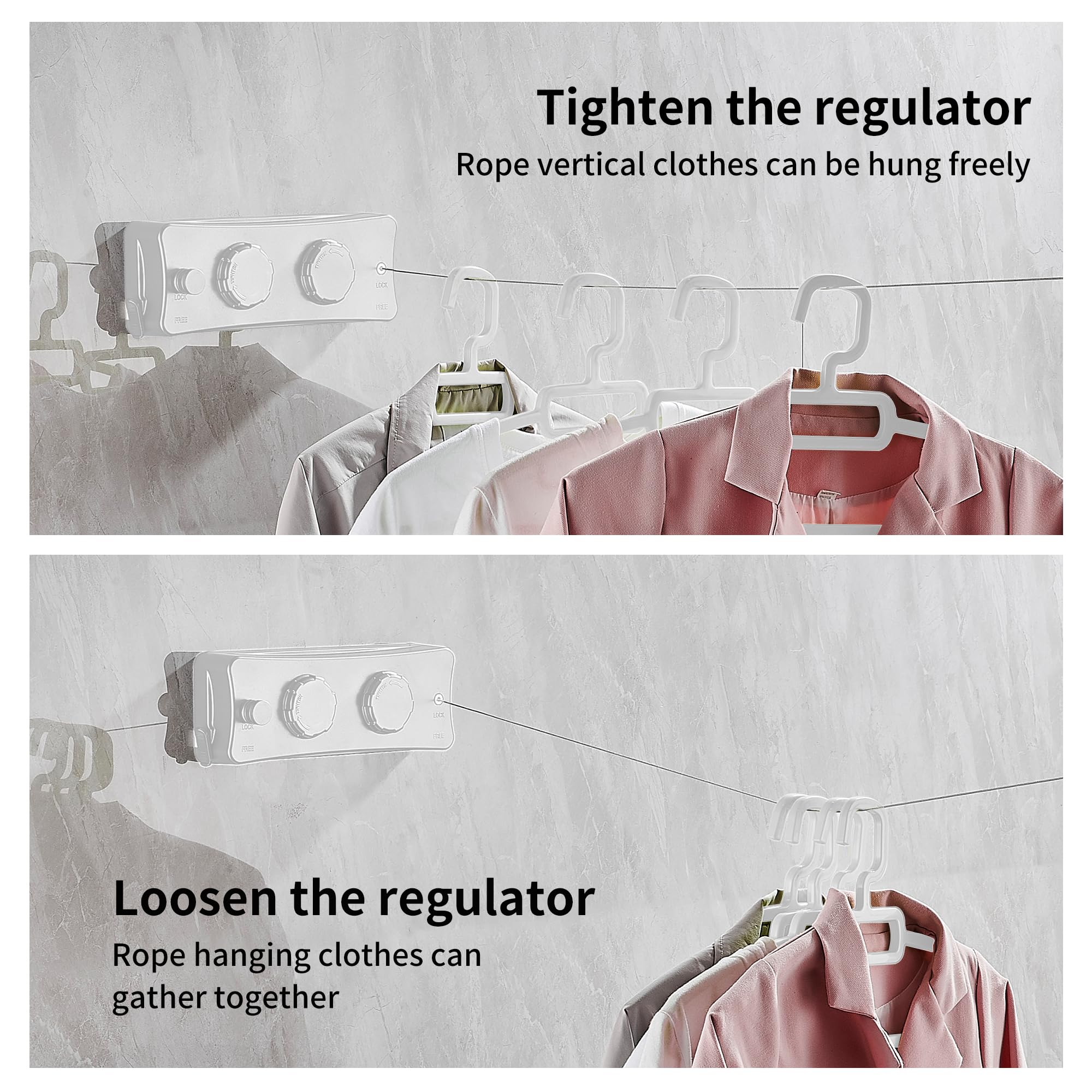 Joom Retractable Clothesline Heavy Duty Clothes Drying Laundry Line Wall Mounted Easy Hanging Clothes Drying Laundry Line Retrac
