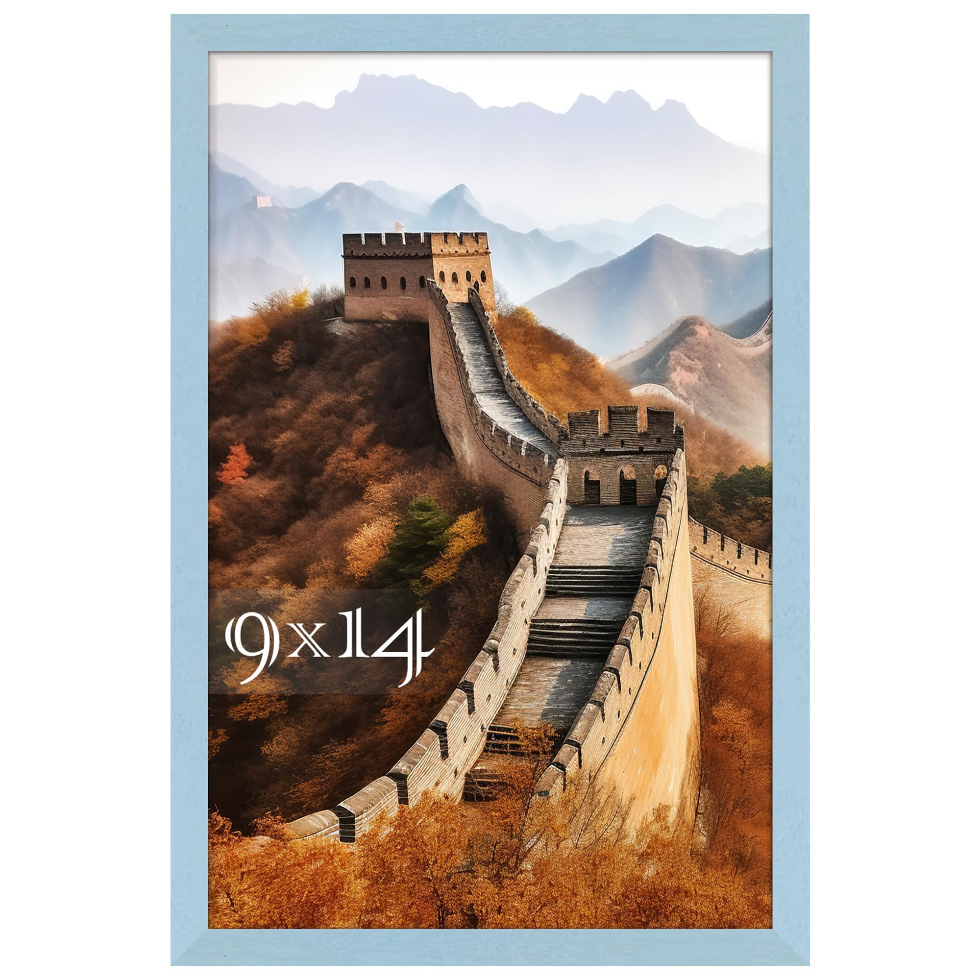 Picrit 9X14 Picture Frame, Photo Frame For Wall Mounting Display, Blue