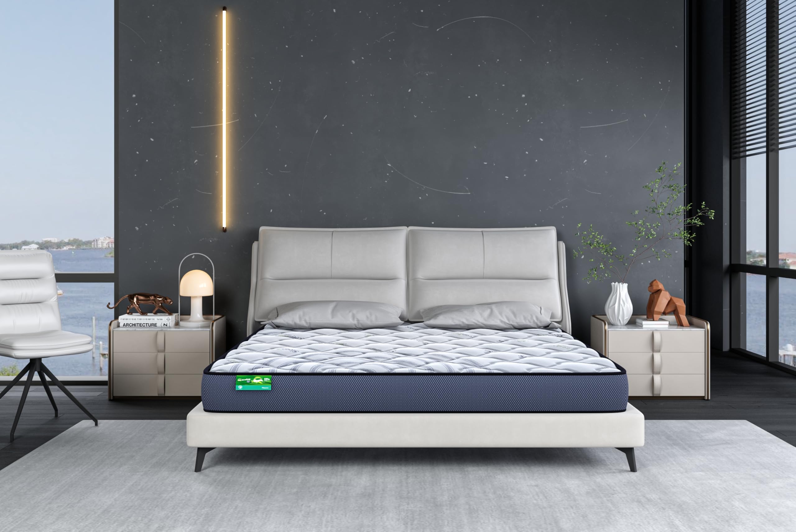 Sleepfresh Natura Orthopaedic Mattress, King Size (78x72x6) Actively Reactive Foam, Firm Spine Support, High Bounce Feel, DIY Se