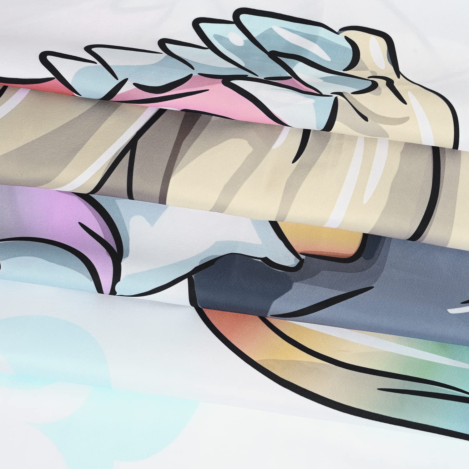 Rosielily Funny Shower Curtain, Dinosaur Shower Curtains Set With 12 Hooks, Unicorn Shower Curtain, Kids Bathroom Decor, 72''X72