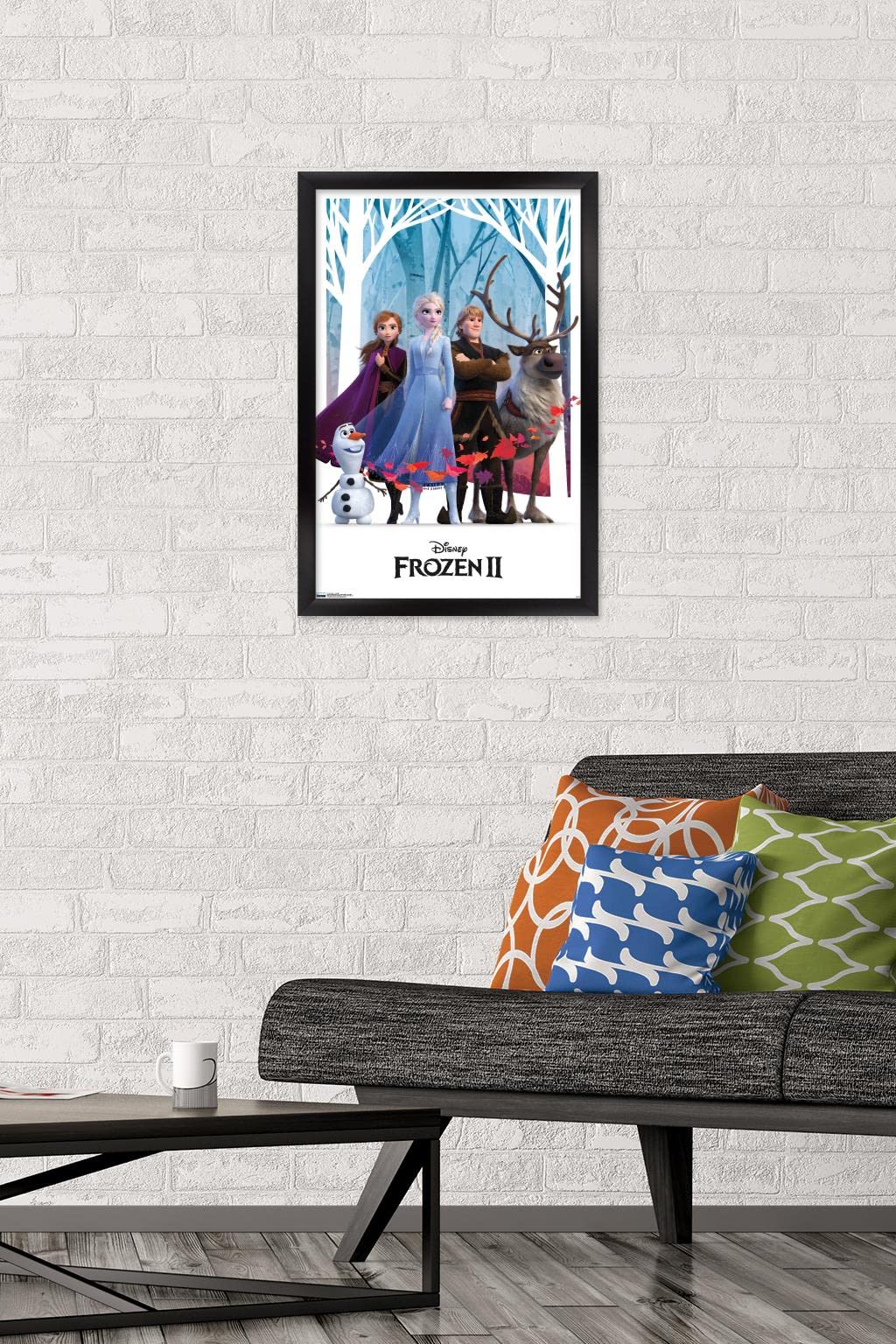 Trends International Disney Frozen 2 - Group Wall Poster, 14.725'' X 22.375'', Black Framed Version