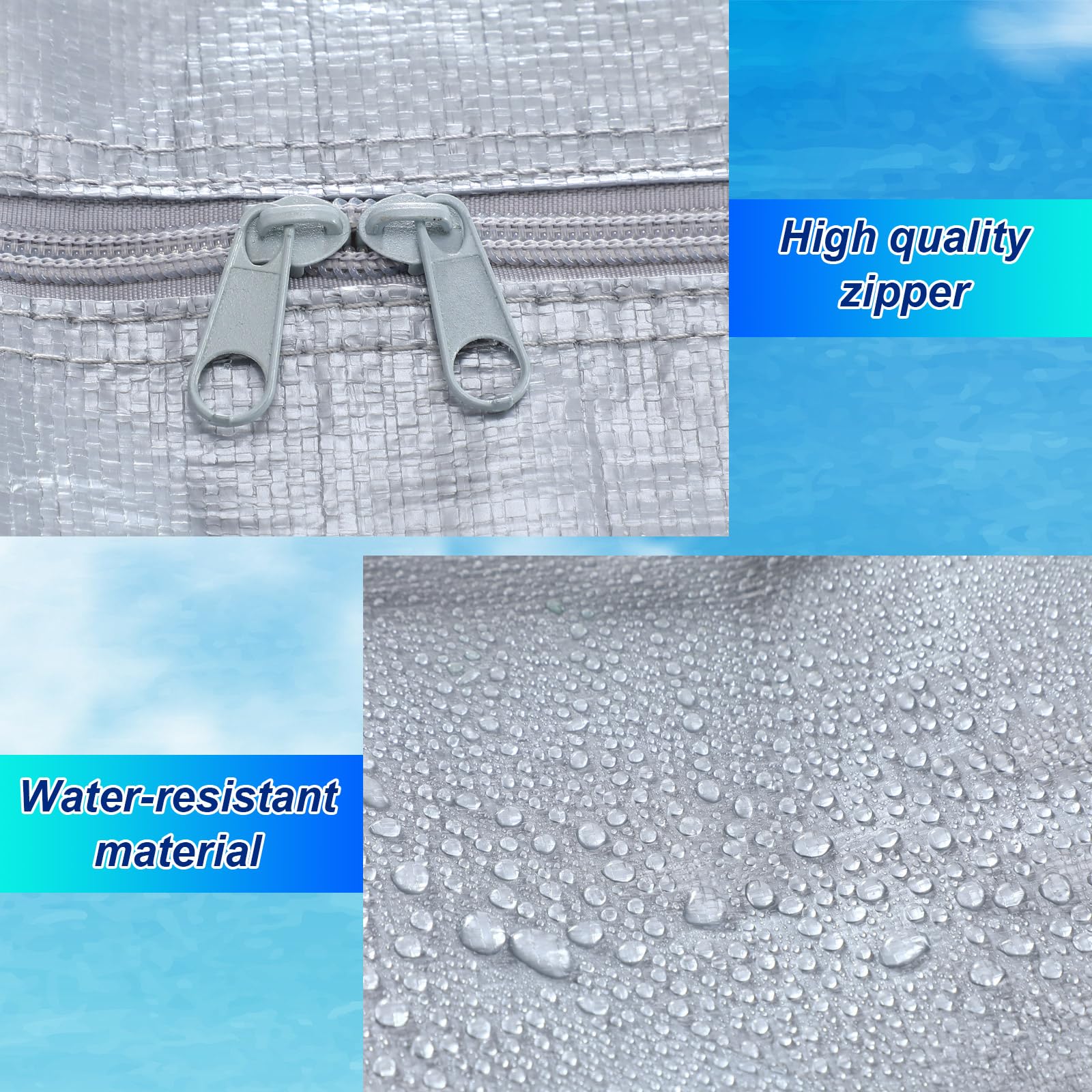 Clysee 4 Pcs 176 Gallon Large Moving Bags with Zipper and Handles Foldable Storage Duffle Bags Heavy Duty Extra Large Totes for