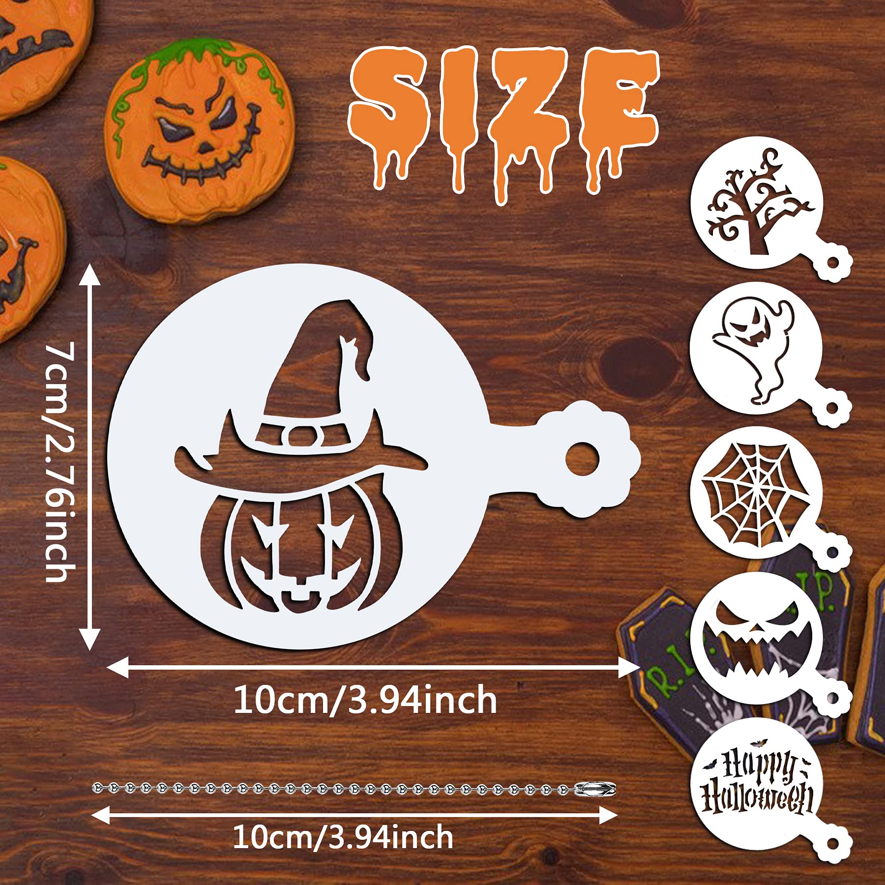 Julbear 36 Pieces Reusable Halloween Cake Cookie Stencils Templates Mold Tools For Cookies Diy Holiday Baking Painting Dessert C