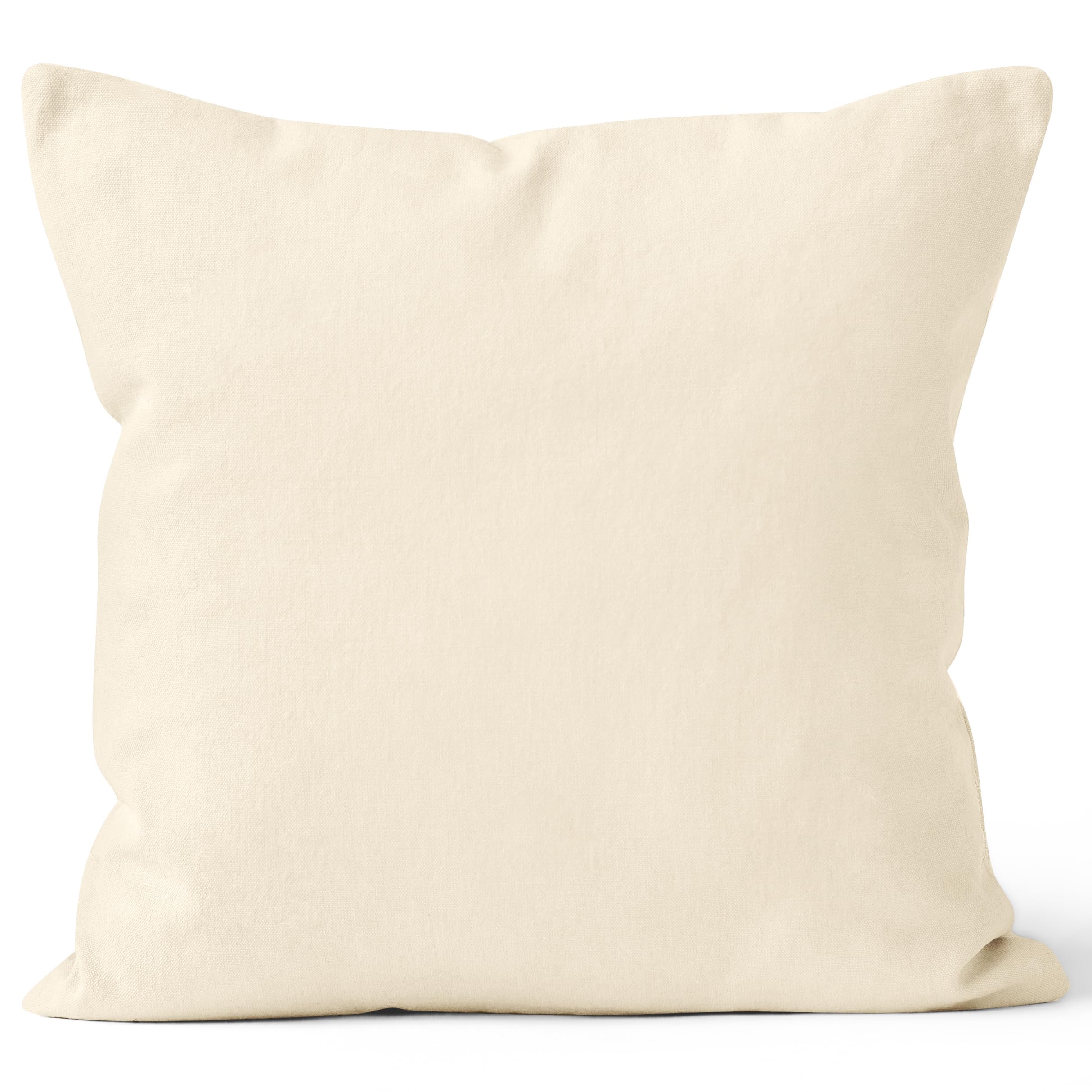 Encasa Xo Throw Pillow Covers 20X20 In Set Of 1 Natural | No Inserts | Cotton Pillow Covers For Living Room, Bed, Sofa, Couch | 