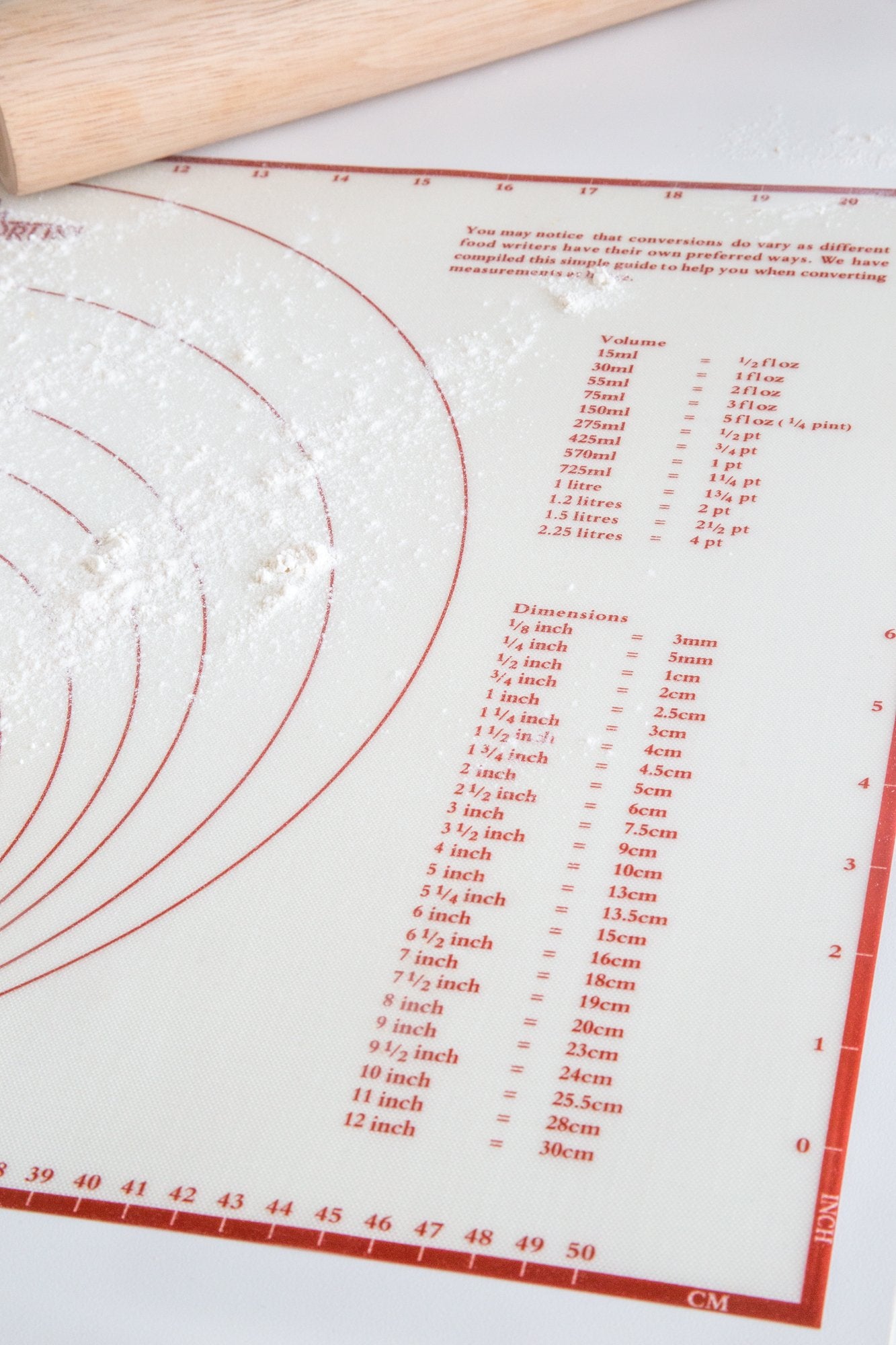 Fox Run Pastry/Baking Mat With Measurements, Silicone