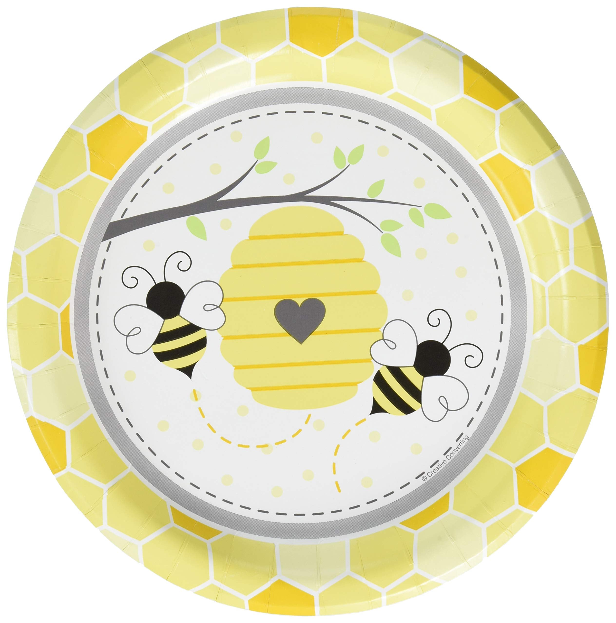 Creative Converting Bumblebee Baby Paper Plates, 9'', Multi-Color