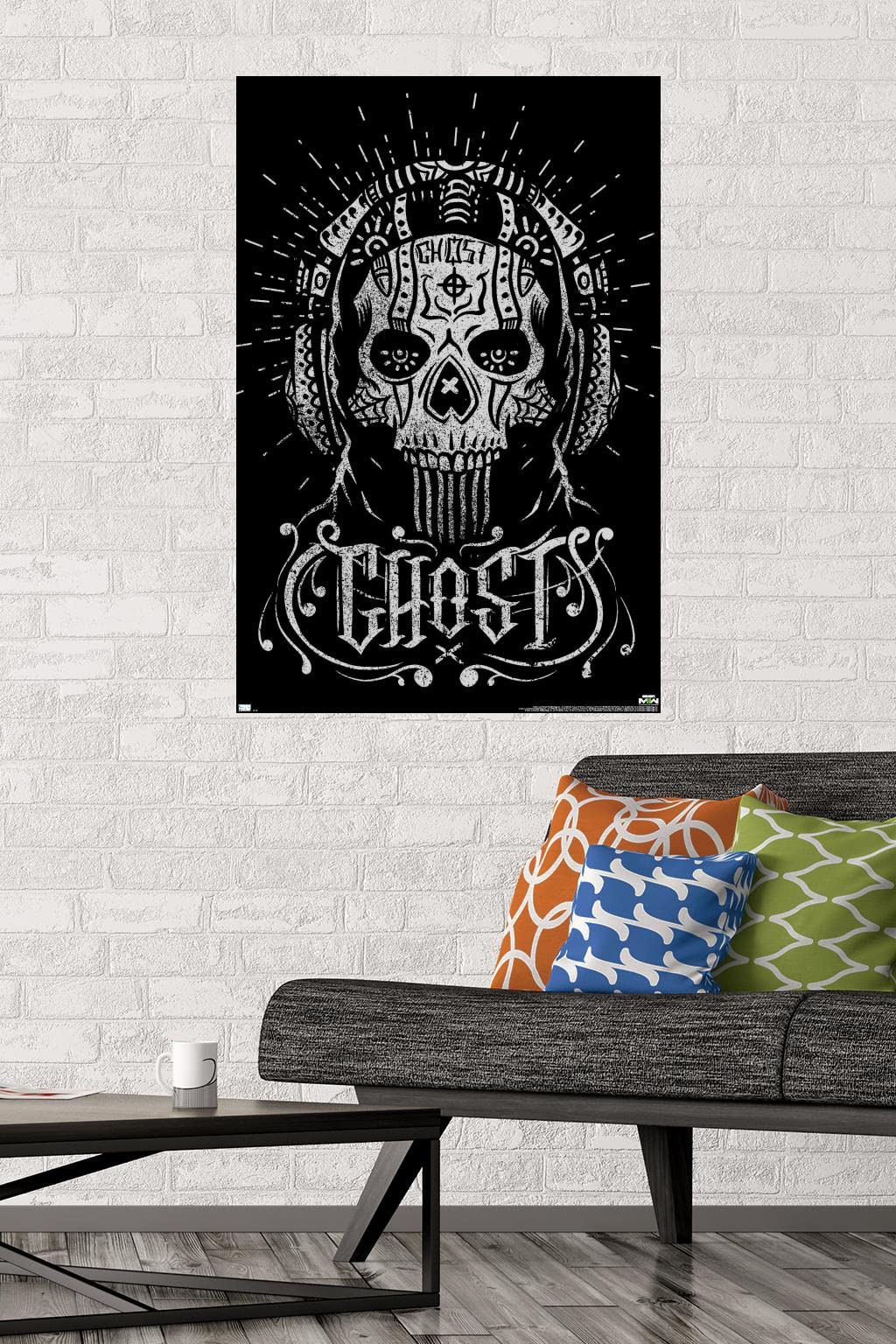 Trends International Call Of Duty: Modern Warfare 2 - Ghost Calavera Wall Poster, 34L X 22.4W, Unframed Version