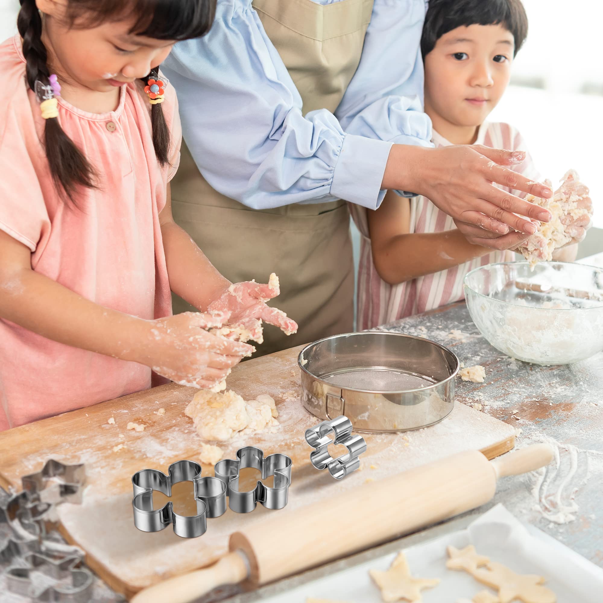 Icyang Stainless Steel Cookie Cutters For Kids Rose Petal Flower Shape Christmas Valentine'S Day Biscuit Fondant Diy Pastry Mold