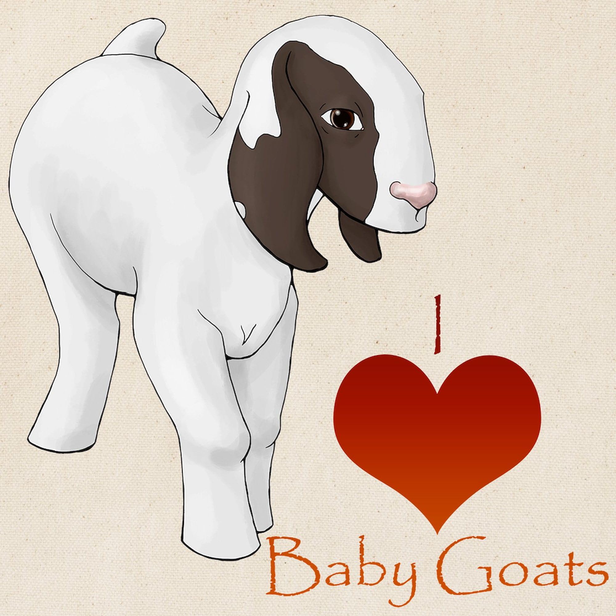 Cafepress I Love Baby Goats Tote Bag Natural Canvas Tote Bag, Reusable Shopping Bag