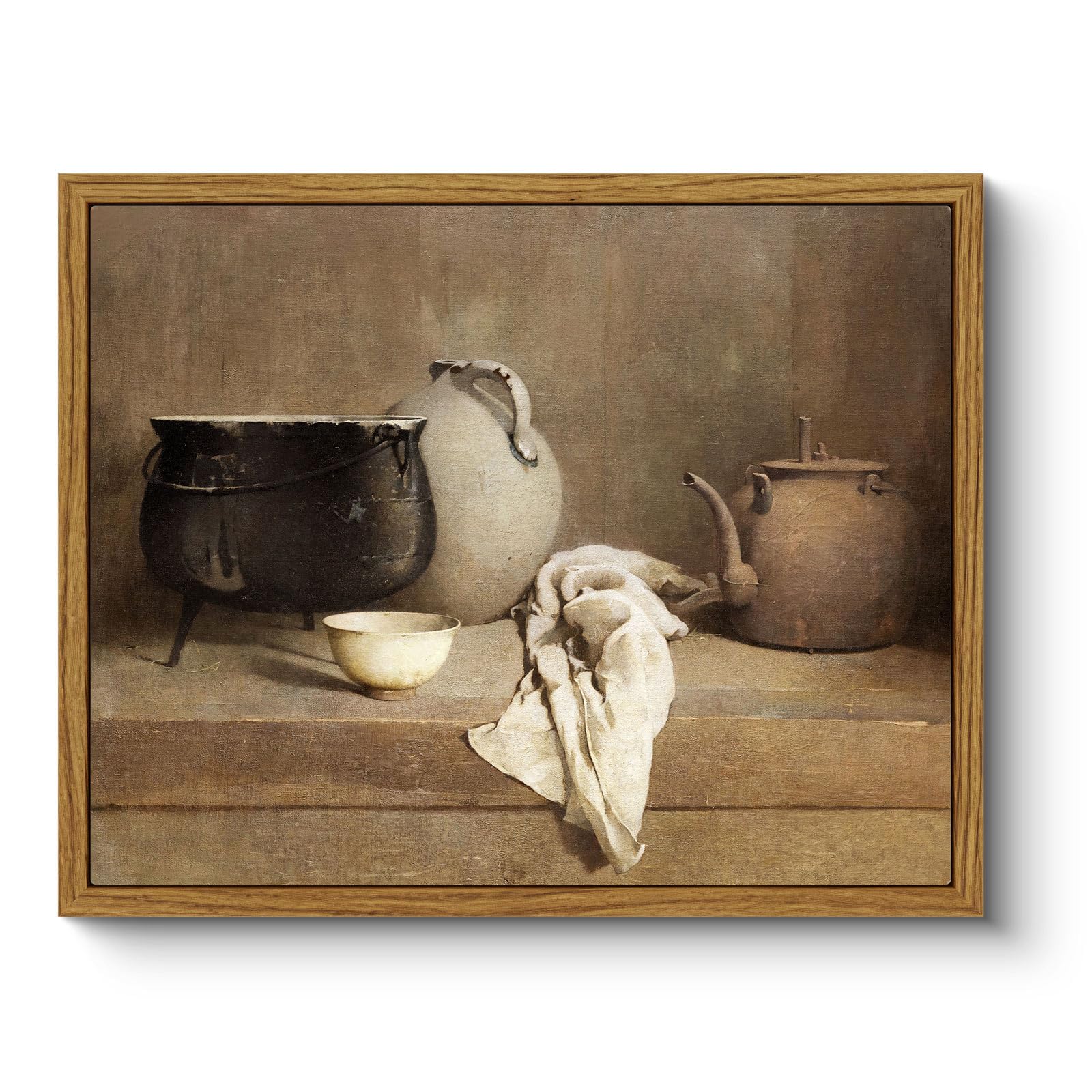 Arpeotcy Vintage Still Life Framed Canvas Wall Art, 8X10Inch, Farmhouse Kitchen Wall Decor, Art Prints Home Decor Aesthetic, Oil