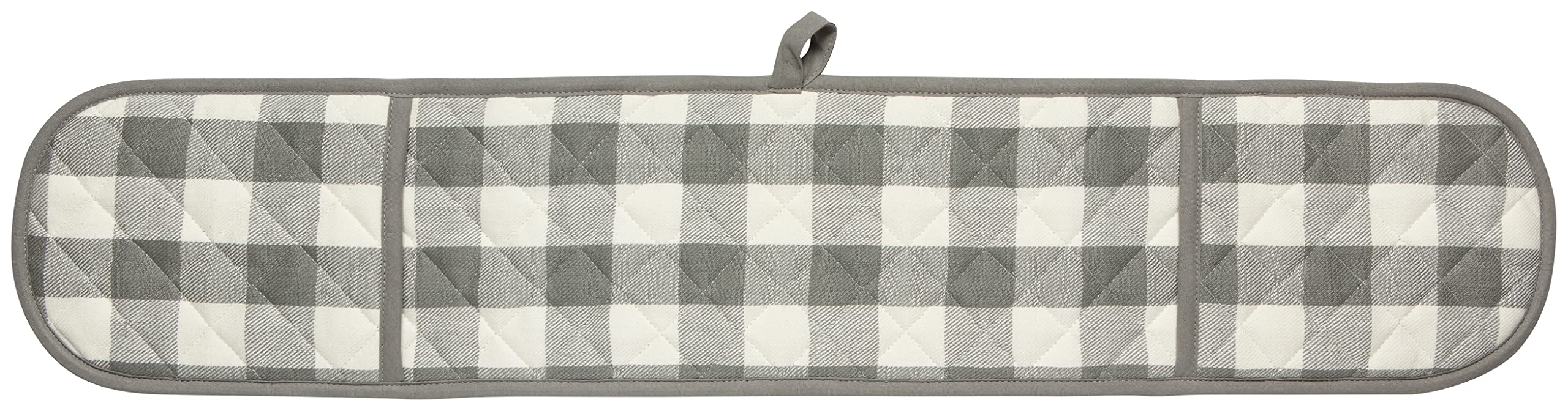 Now Designs Double Chef Oven Mitt, W7.5 X L36In, London Gray Buffalo Check
