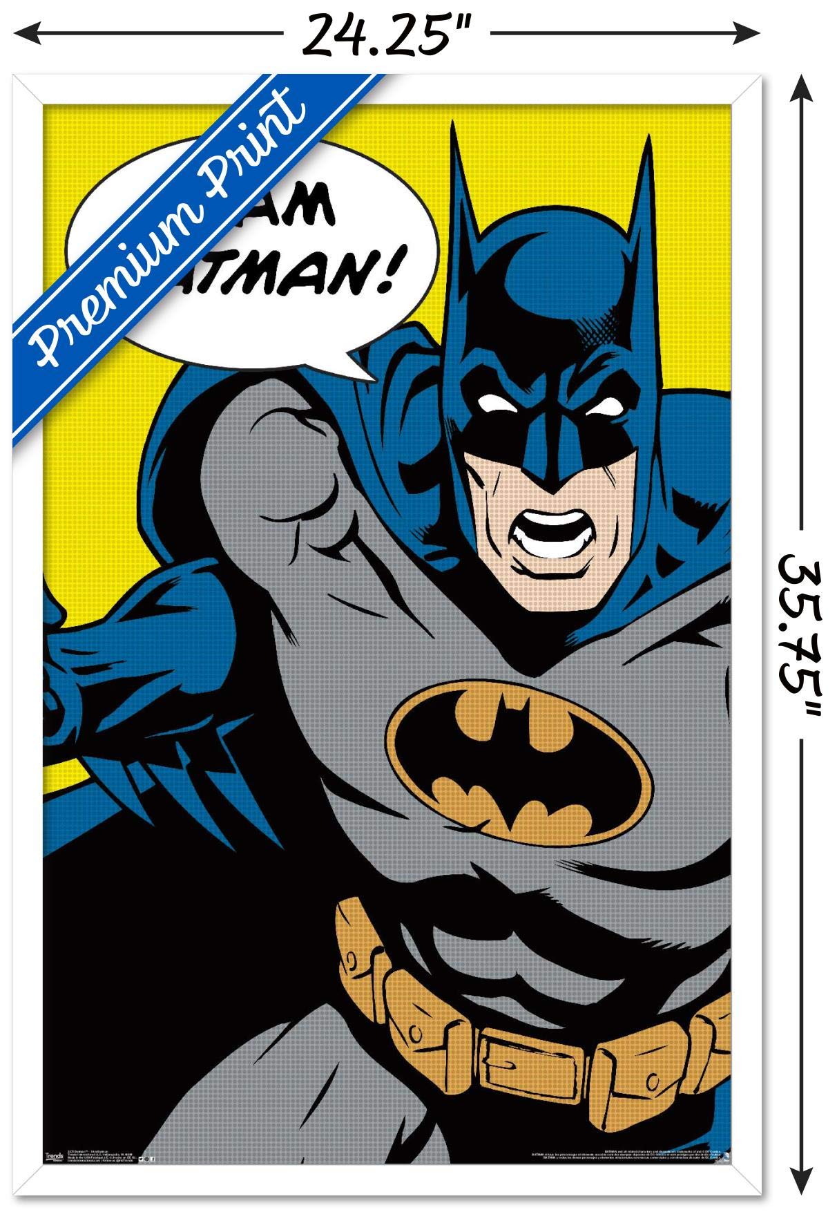 Trends International Dc Comics - Batman - I Am Batman Wall Poster, 22.375'' X 34'', White Framed Version
