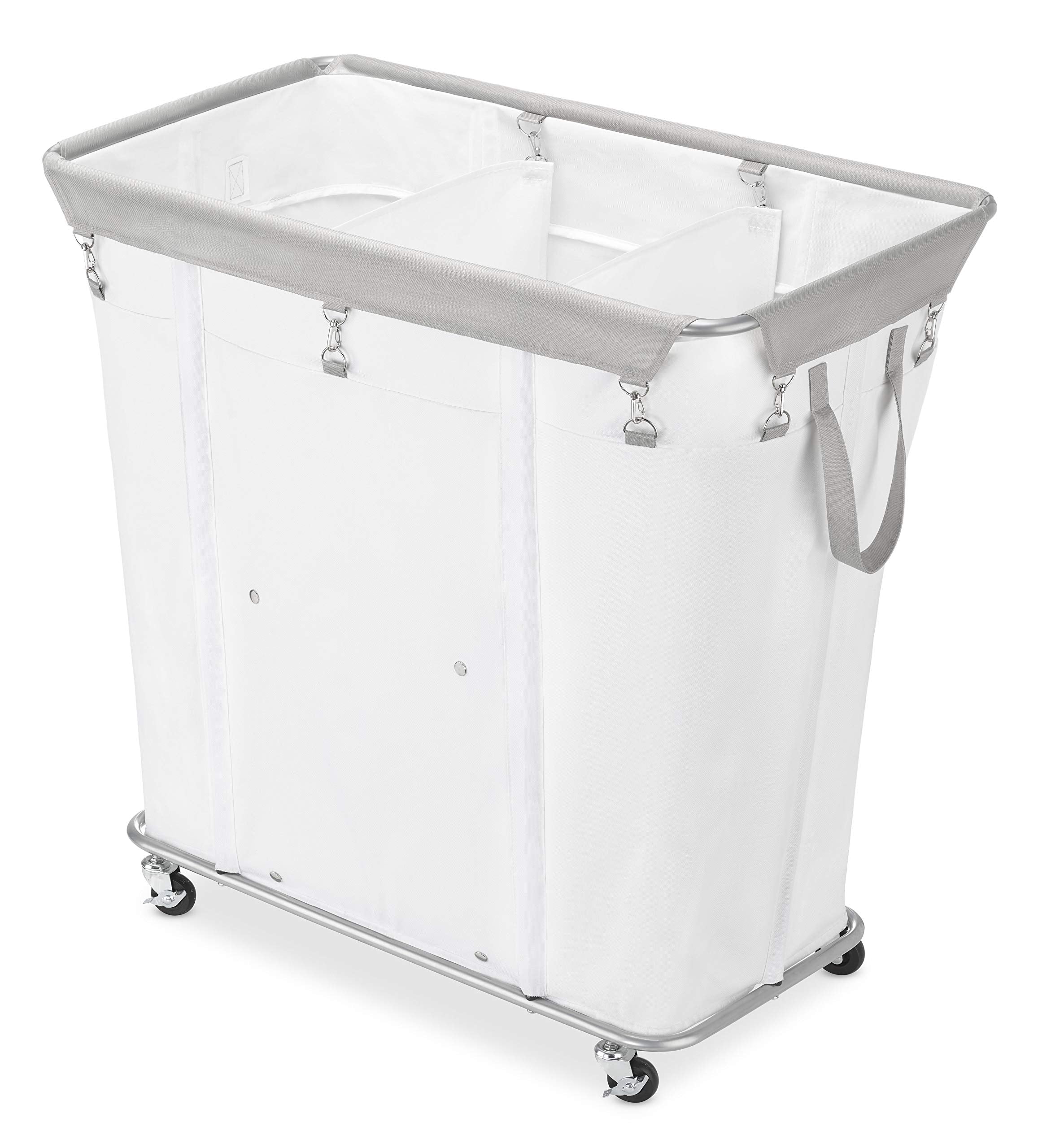 Whitmor 3-Section Industrial Laundry Sorter, White