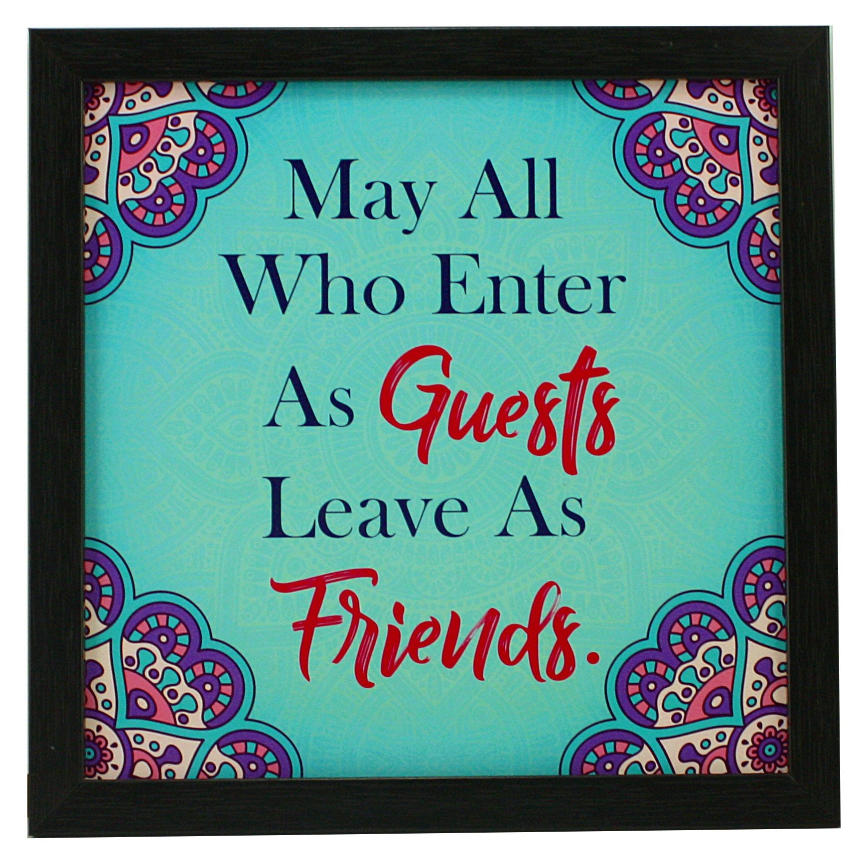 Indianara 3 Piece Set Of Framed Wall Hanging Welcome Home Decor Art (1193) Prints 8.7 Inch X 8.7 Inch Without Glass