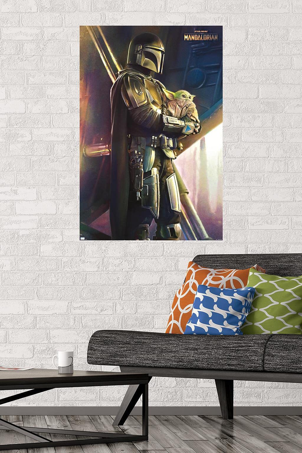 Trends International Star Wars Mandalorian Wall Poster & Mount Bundle, 22.375" x 34", Model EB19722PM