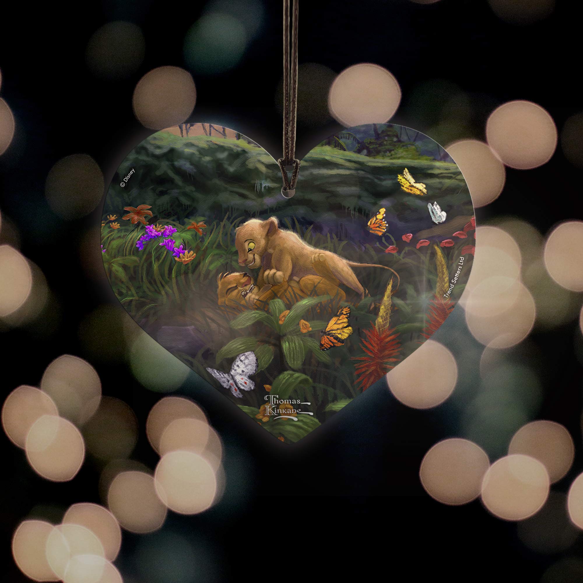 Trend Setters Disney - Lion King - Return To Pride Rock - Young Simba And Nala - Heart-Shaped Hanging Acrylic Print Accessory -