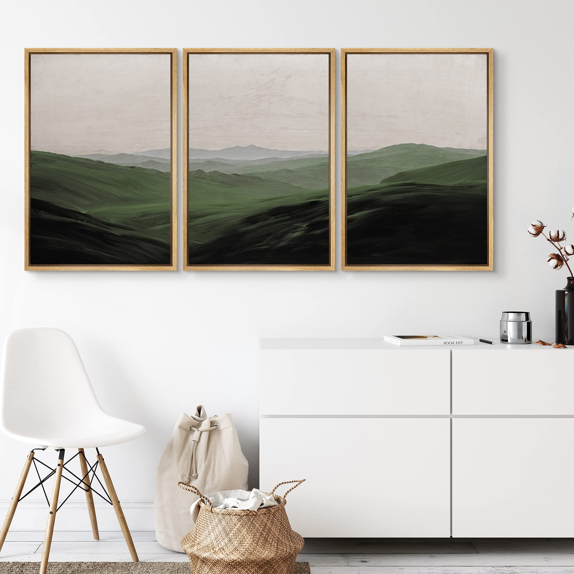 Signwin 3 Piece Framed Canvas Wall Art Flower Canvas Prints Home Artwork Decoration For Living Room,Bedroom - 24''X36''X3 Panels