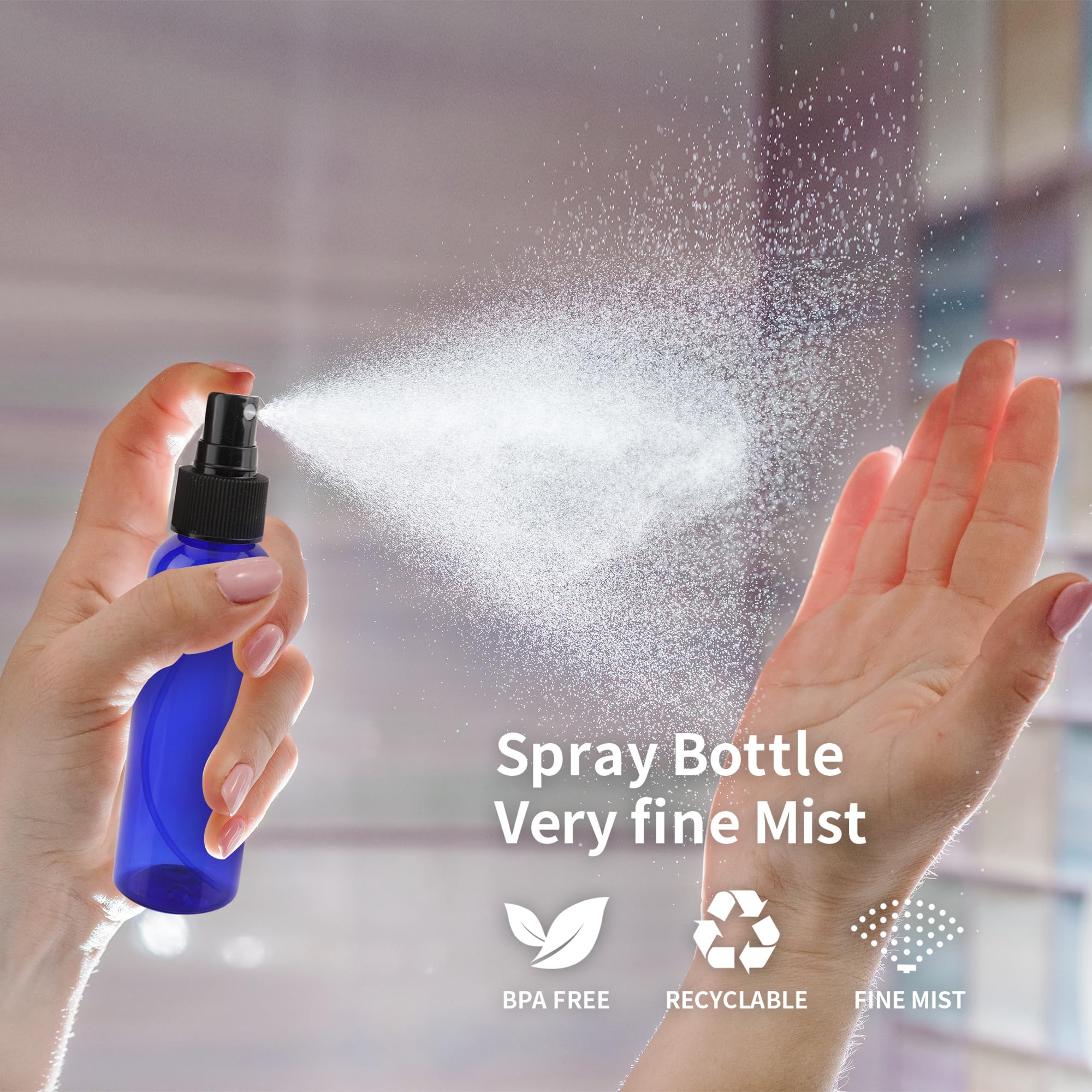 Yeuikerr 36 Pack Blue Small Spray Bottles 4 Oz/120 Ml Plastic Spray Bottles, Fine Mist Empty Small Travel Spray Bottle, Refillab