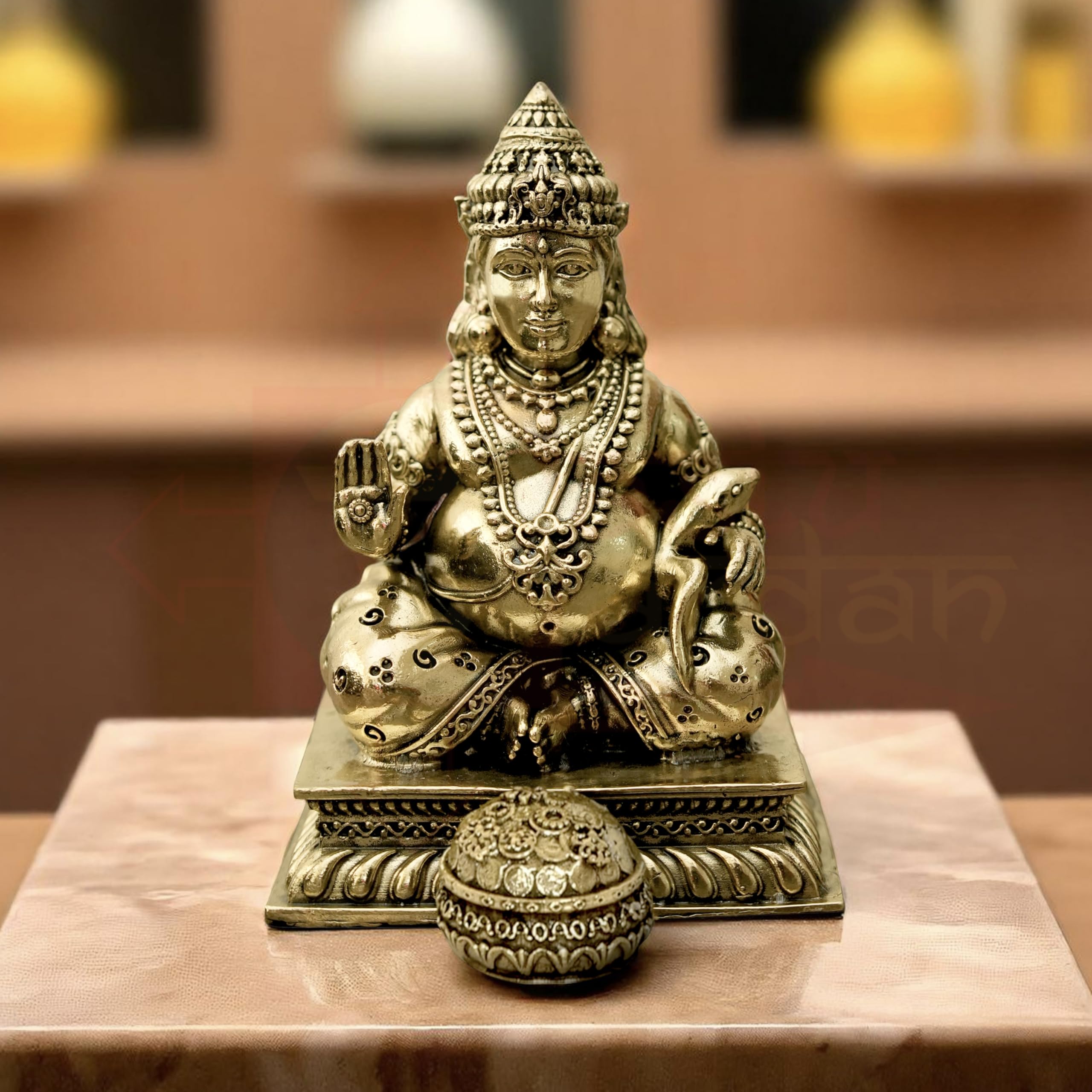 Vastu Vardan Brass Kuber Statue | Height-7.6 Cm Aprrox. | Weight-112 Gram Approx. | Vastu Idol For Home And Office | Zonal Place