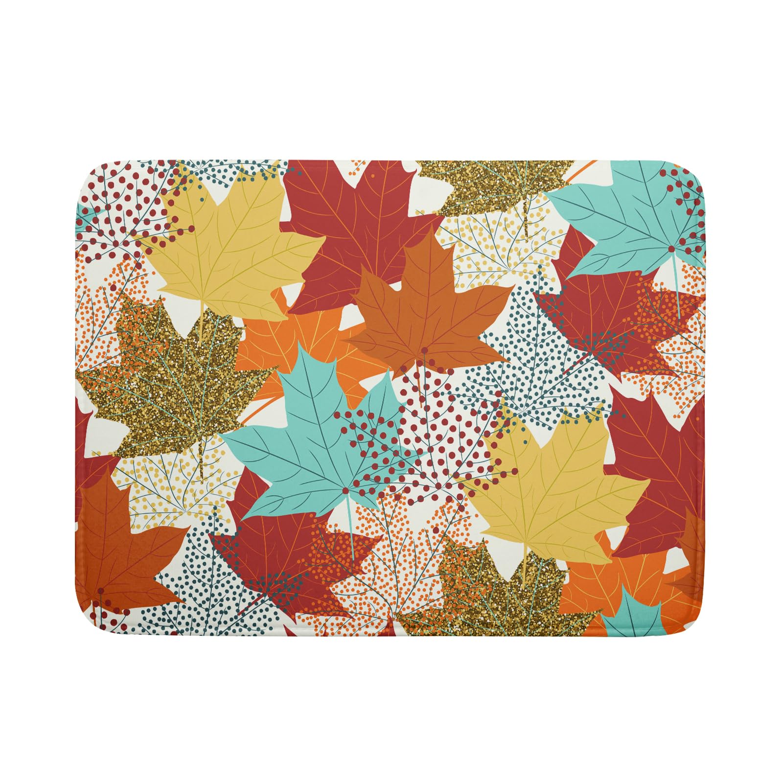 Maple Leaves Fall Drying Mat For Kitchen Counter 18X24 Inch Thanksgiving Dish Drying Mat Microfiber Autumn Drying Mat Drainer Ra