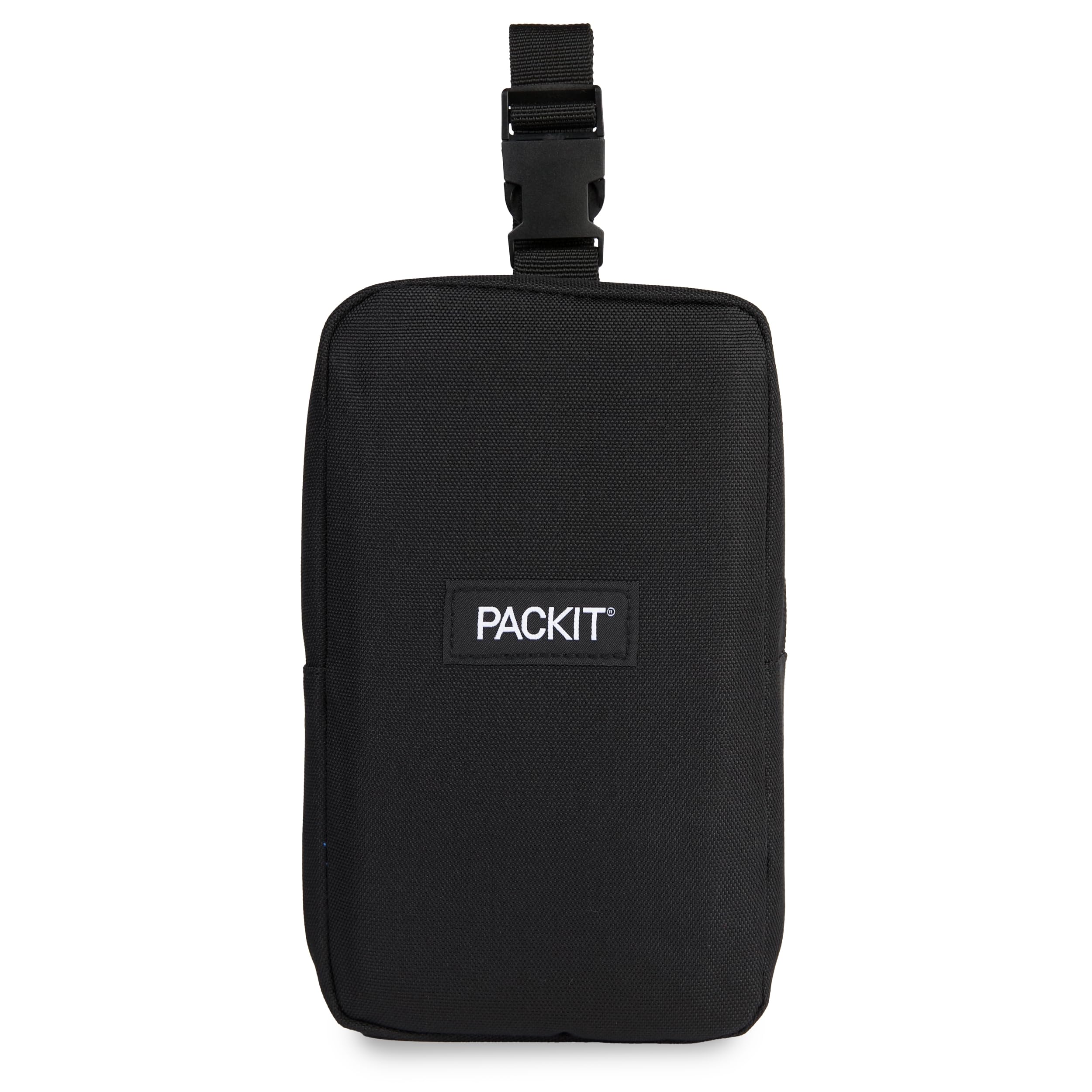 PackIt Freezable Upright Snack Box, Black, Built with ECOFREEZE Technology, Fully Freezable, Collapsible, Reusable, With Top Buc